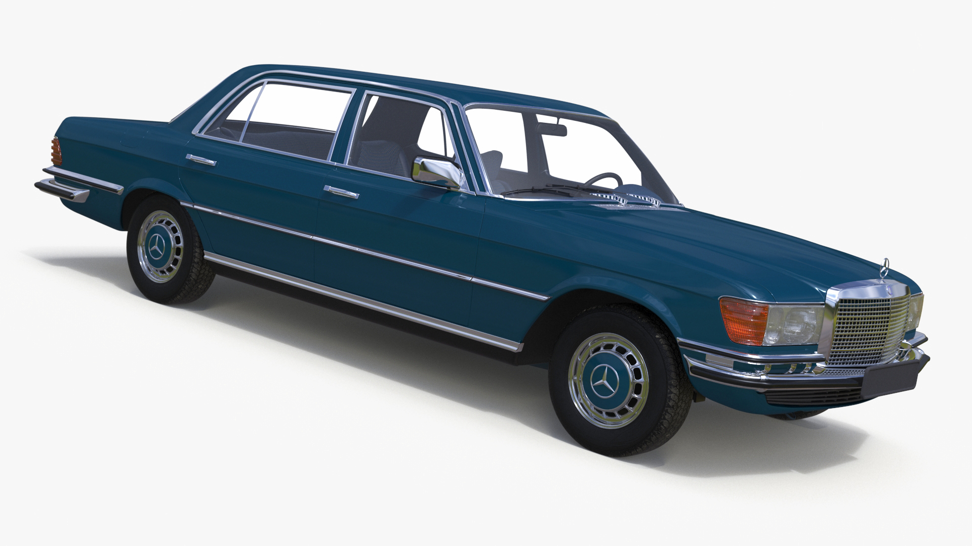 3D Mercedes Benz 350 SE Blue Simplified