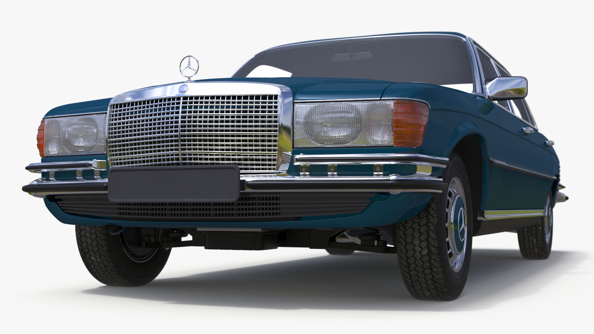 3D Mercedes Benz 350 SE Blue Simplified