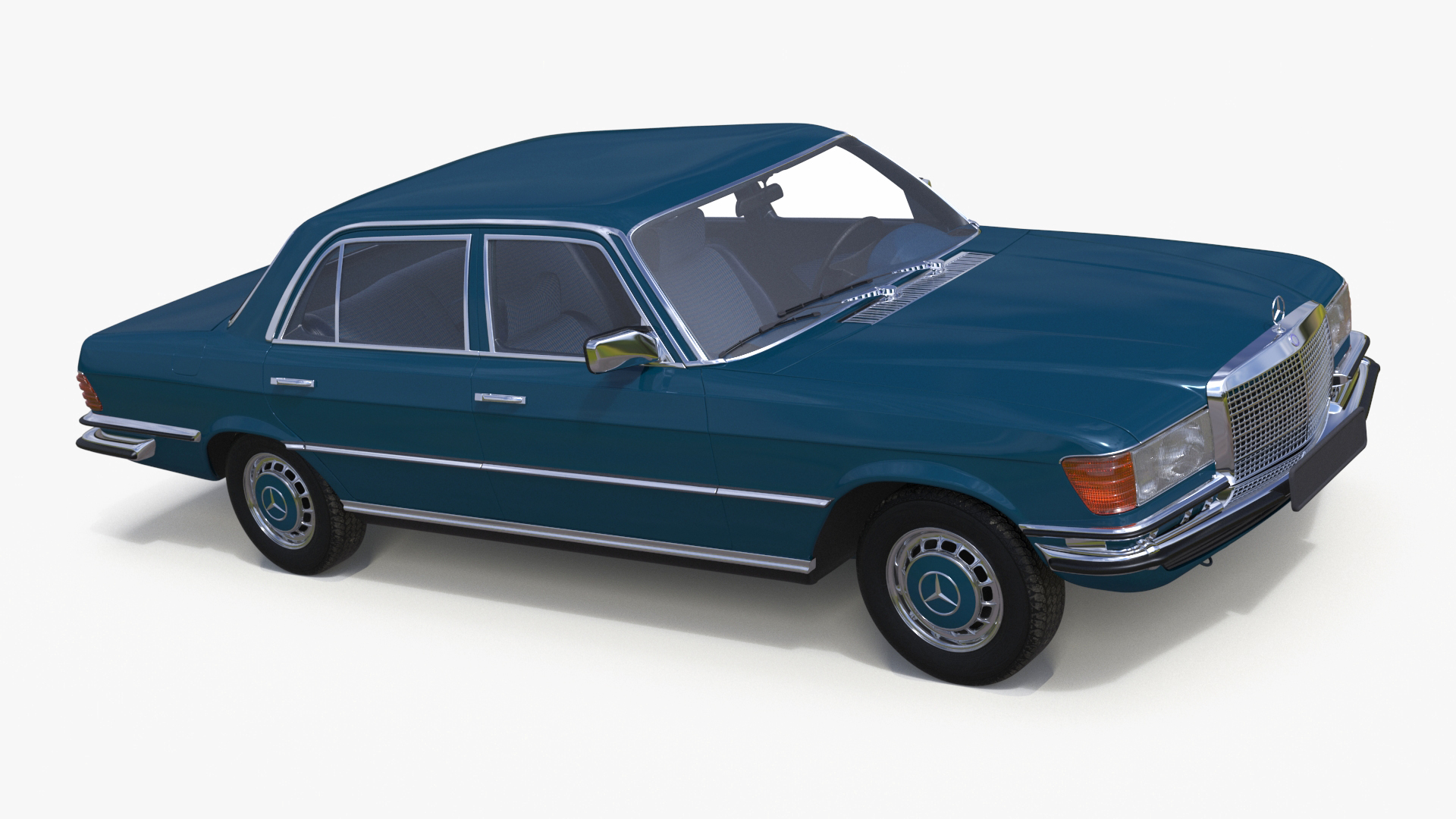 3D Mercedes Benz 350 SE Blue Simplified