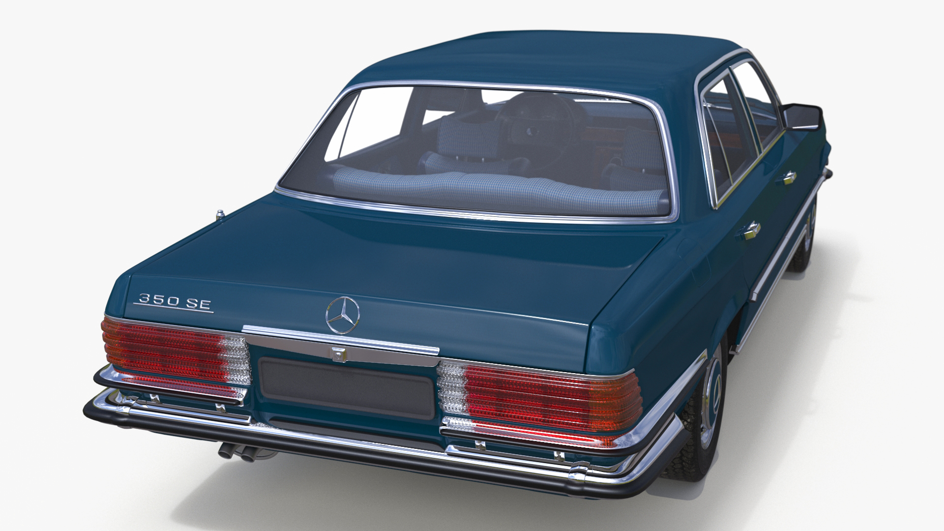 3D Mercedes Benz 350 SE Blue Simplified