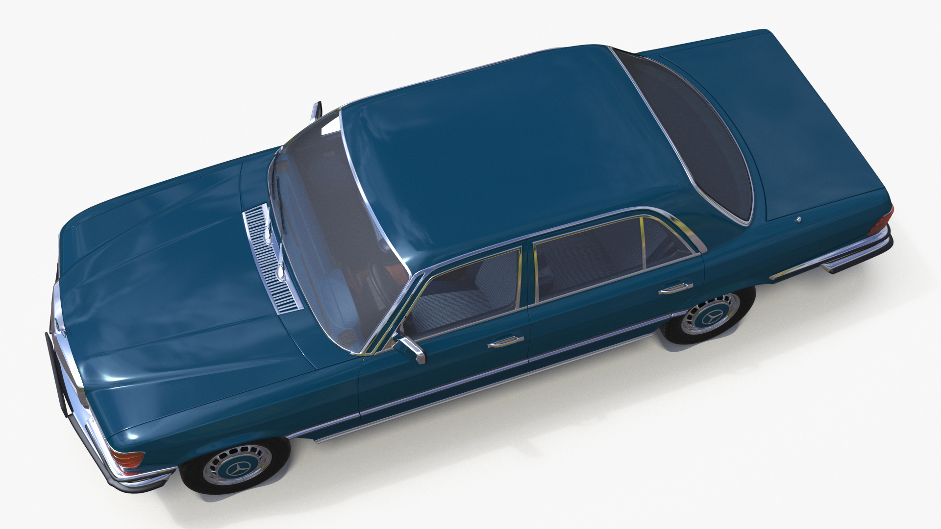 3D Mercedes Benz 350 SE Blue Simplified