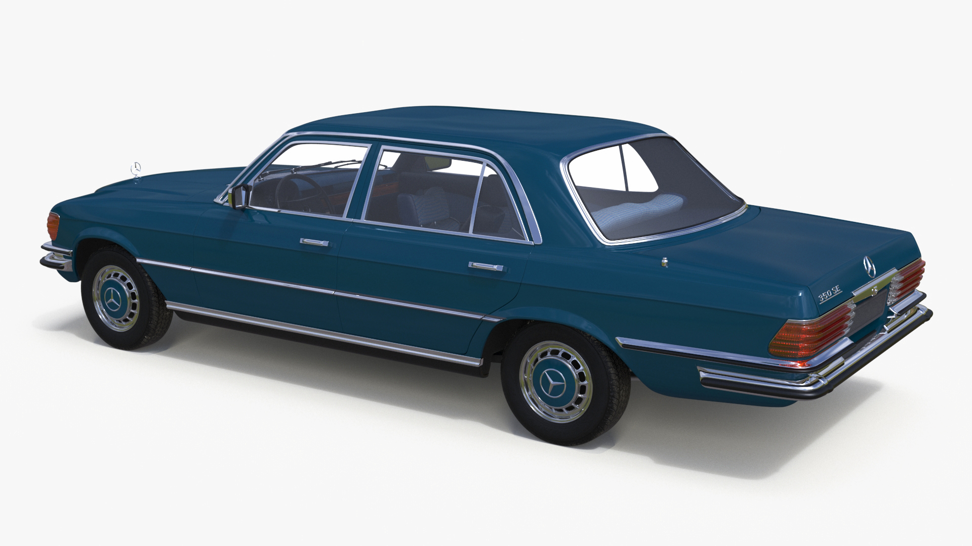 3D Mercedes Benz 350 SE Blue Simplified