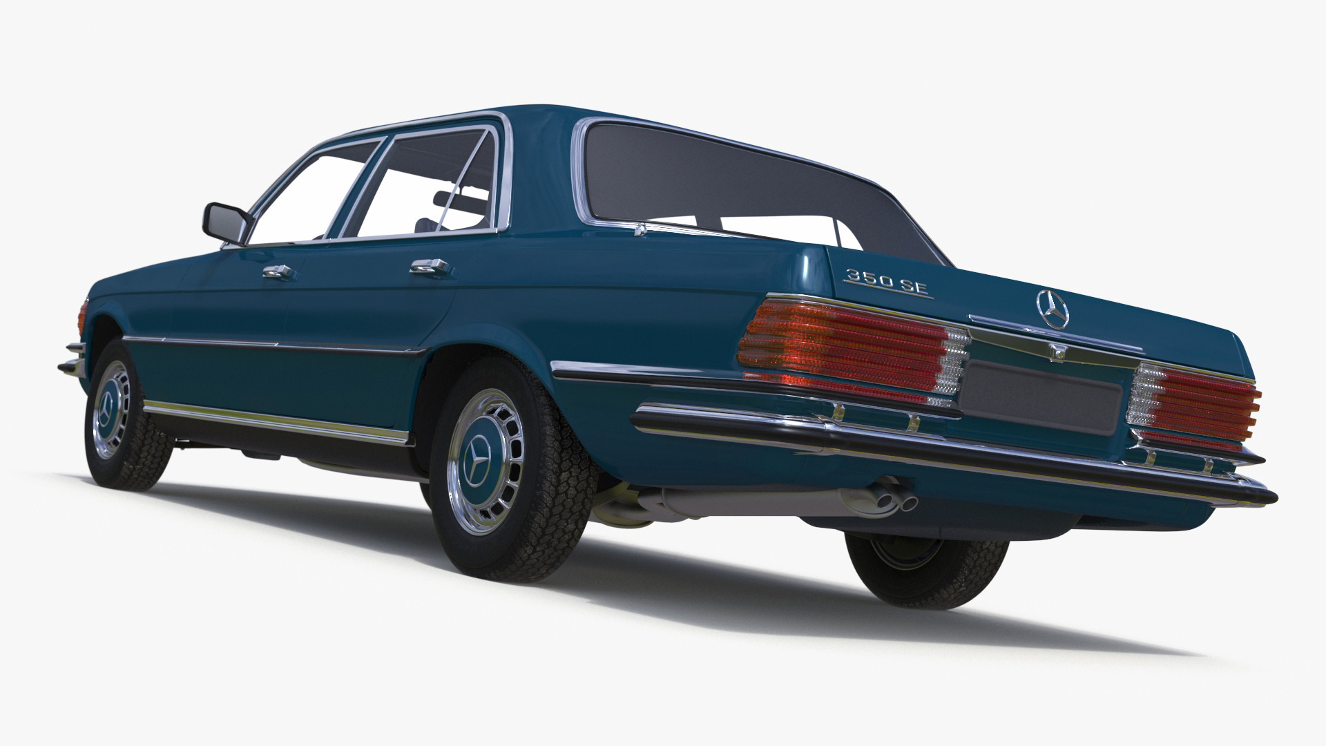 3D Mercedes Benz 350 SE Blue Simplified