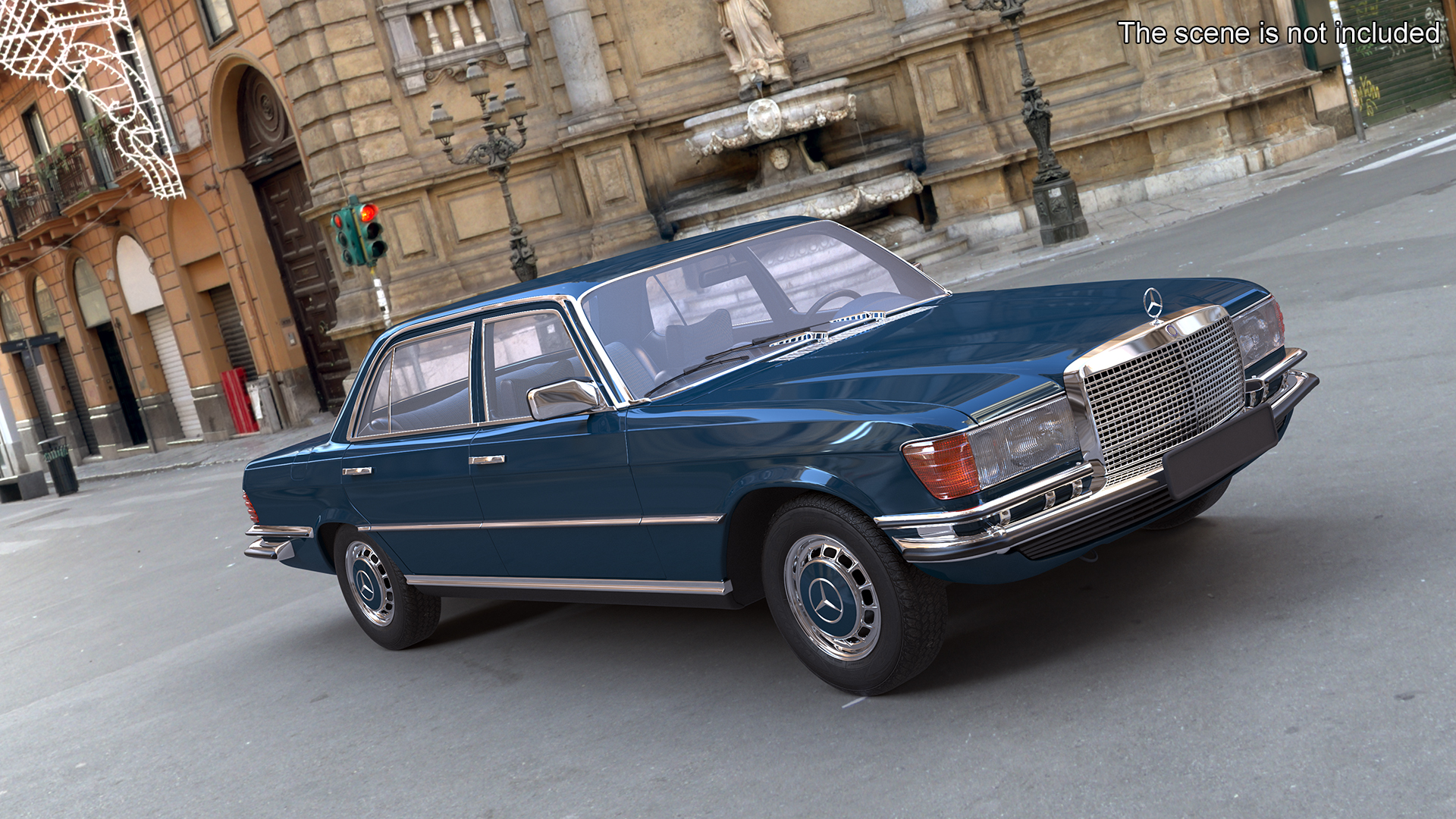 3D Mercedes Benz 350 SE Blue Simplified