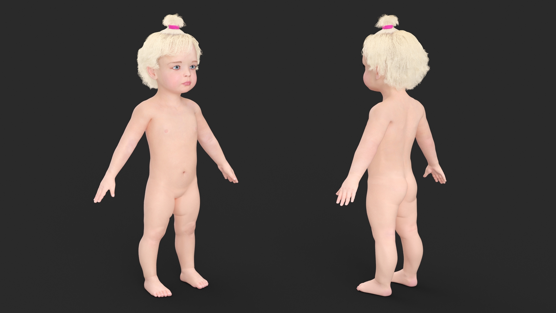 3D Baby Girl A-Pose