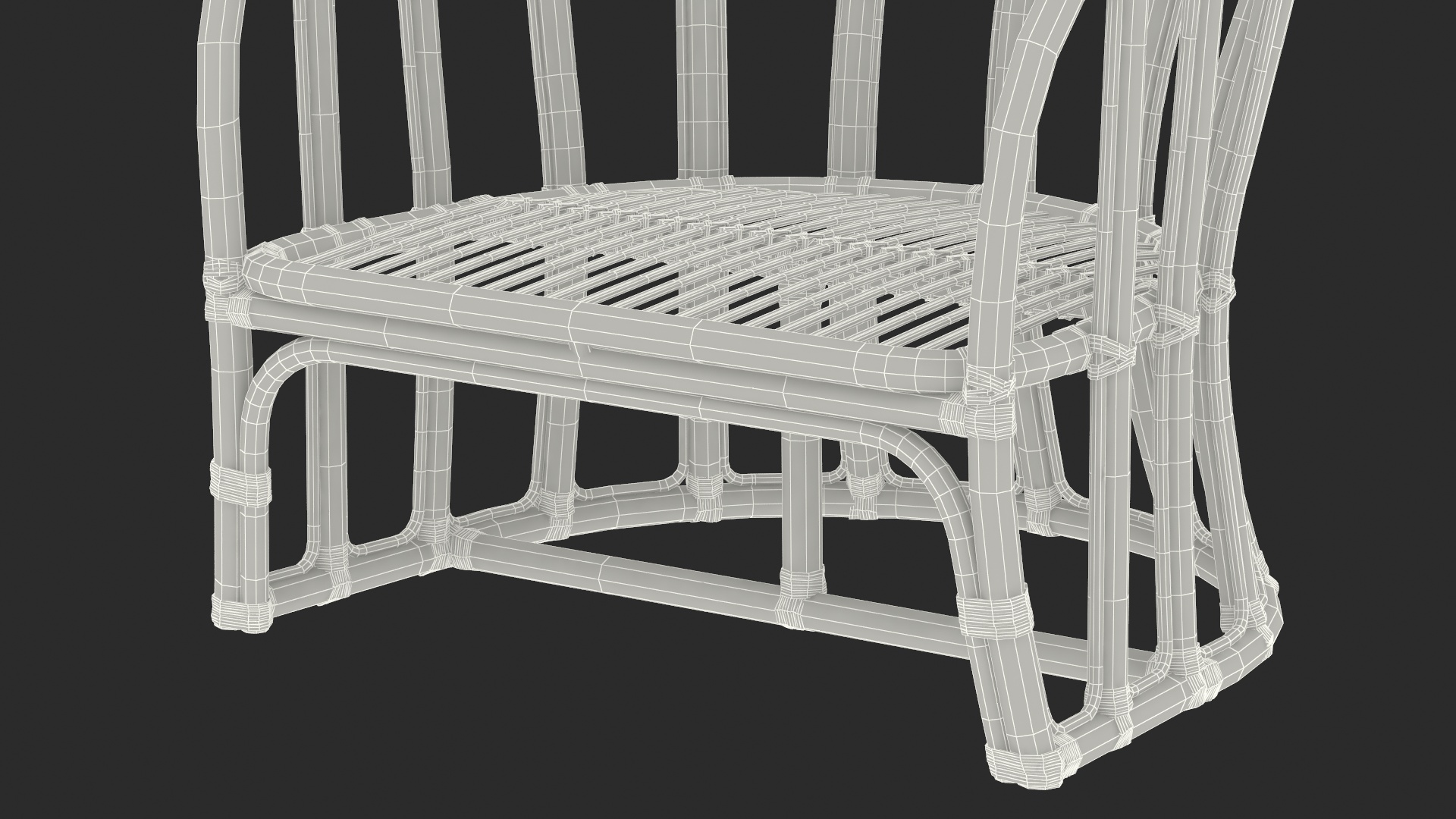 3D Vintage Bamboo Furniture Set model