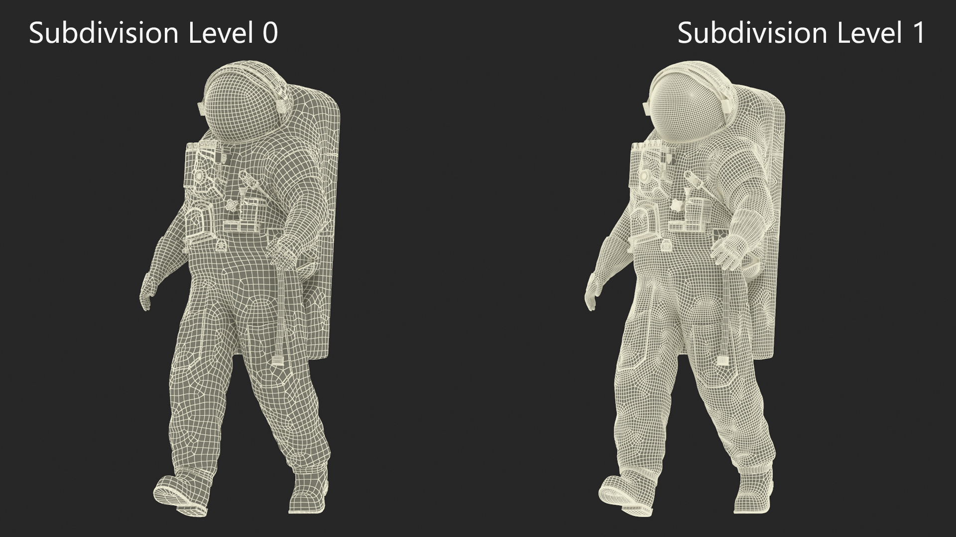 Astronaut Wearing Feitian Space Suit Rigged for Cinema 4D 3D