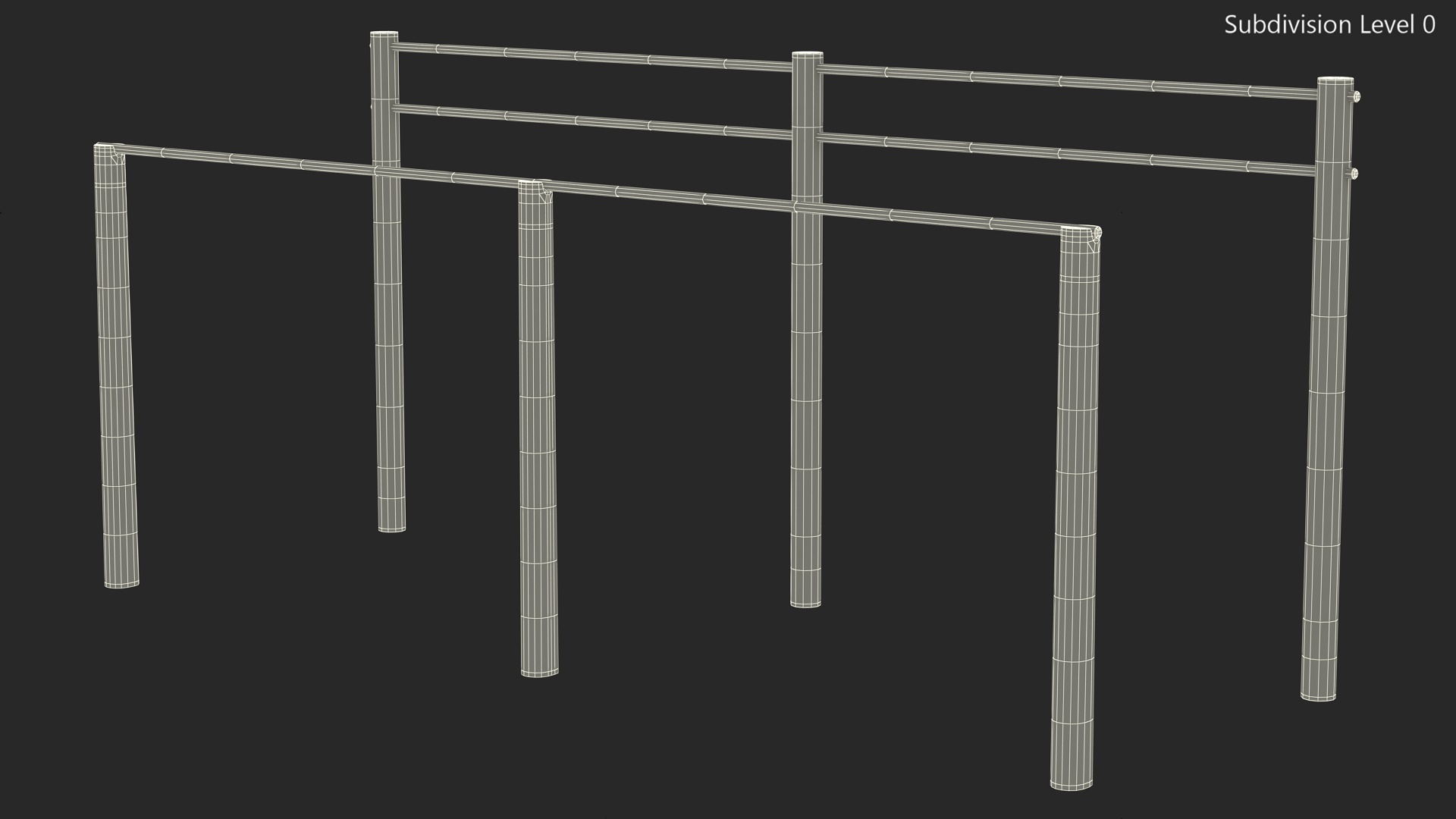 3D Outdoor Wooden Crossbars Old model