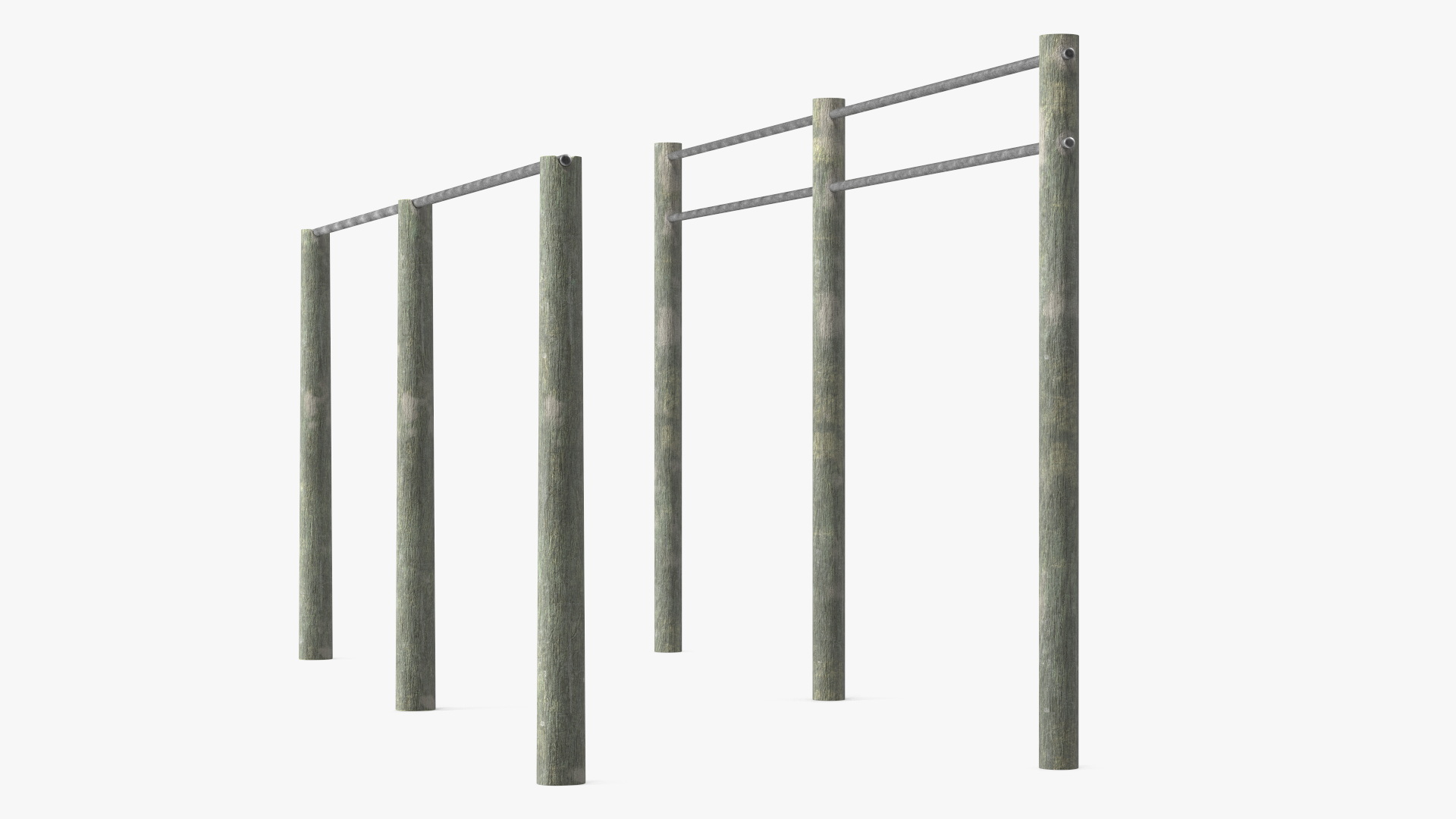 3D Outdoor Wooden Crossbars Old model