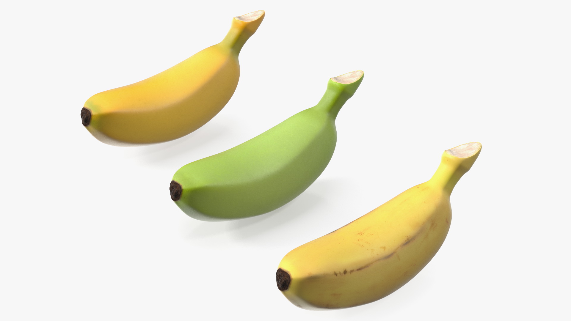 3D model Ripe Baby Banana Set