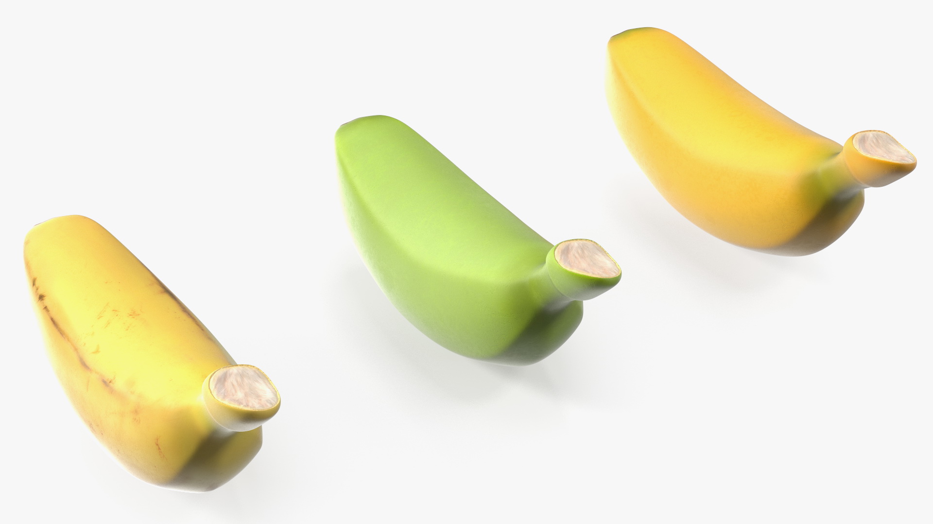 3D model Ripe Baby Banana Set