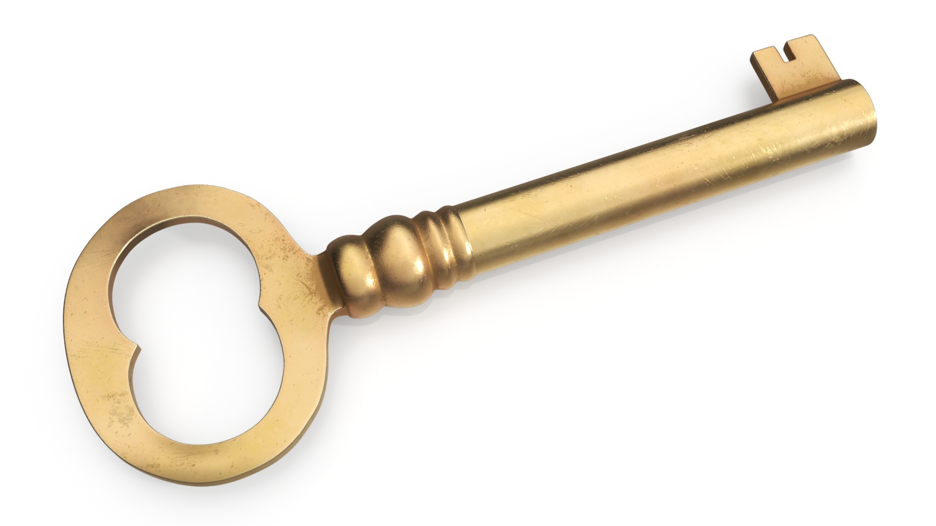 3D model Simple Door Key Gold