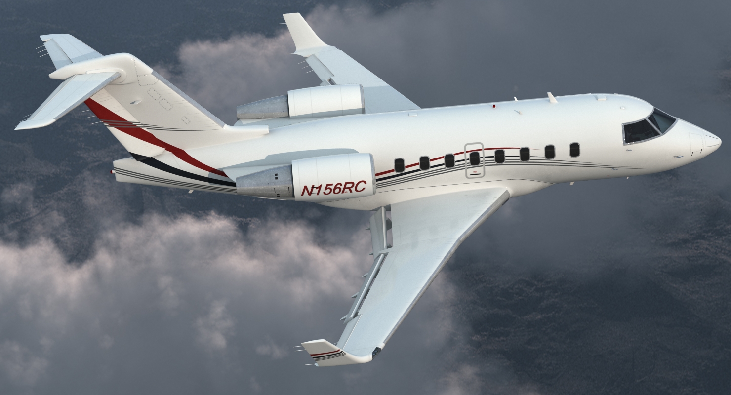 3D model Bombardier Challenger 604 Business Jet Generic 2 Rigged