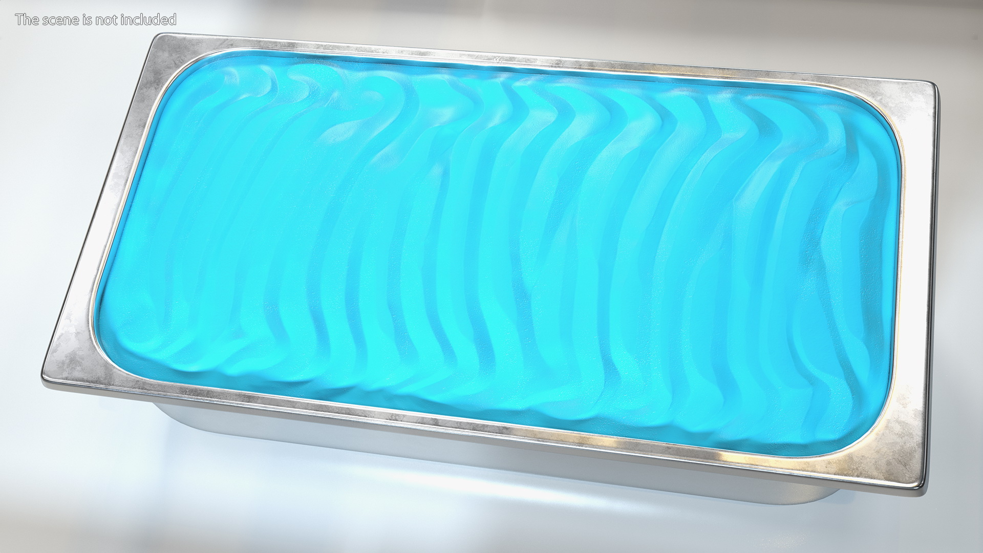 Blue Ice Cream Tray Untouched Surface 3D