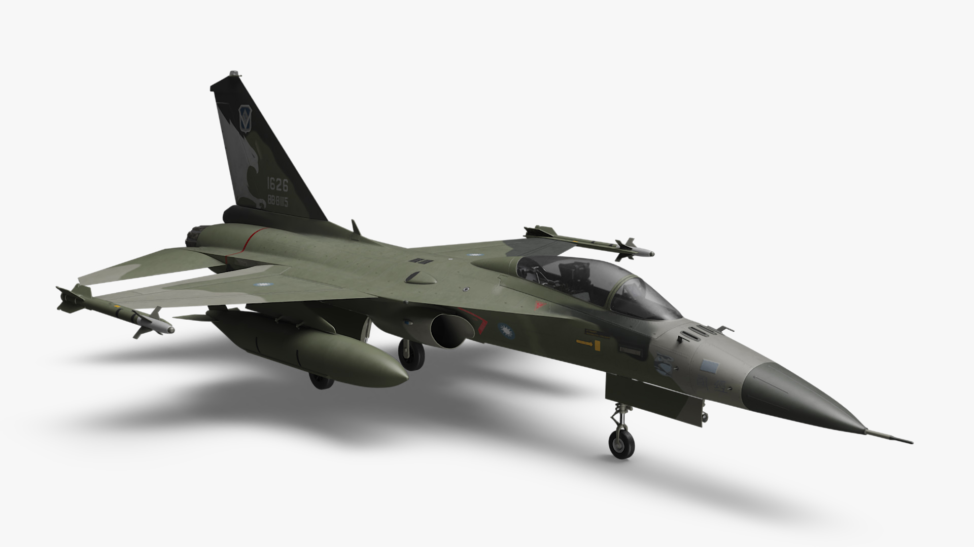 AIDC F-CK-1 Ching-Kuo Fighter Jet Green 3D model