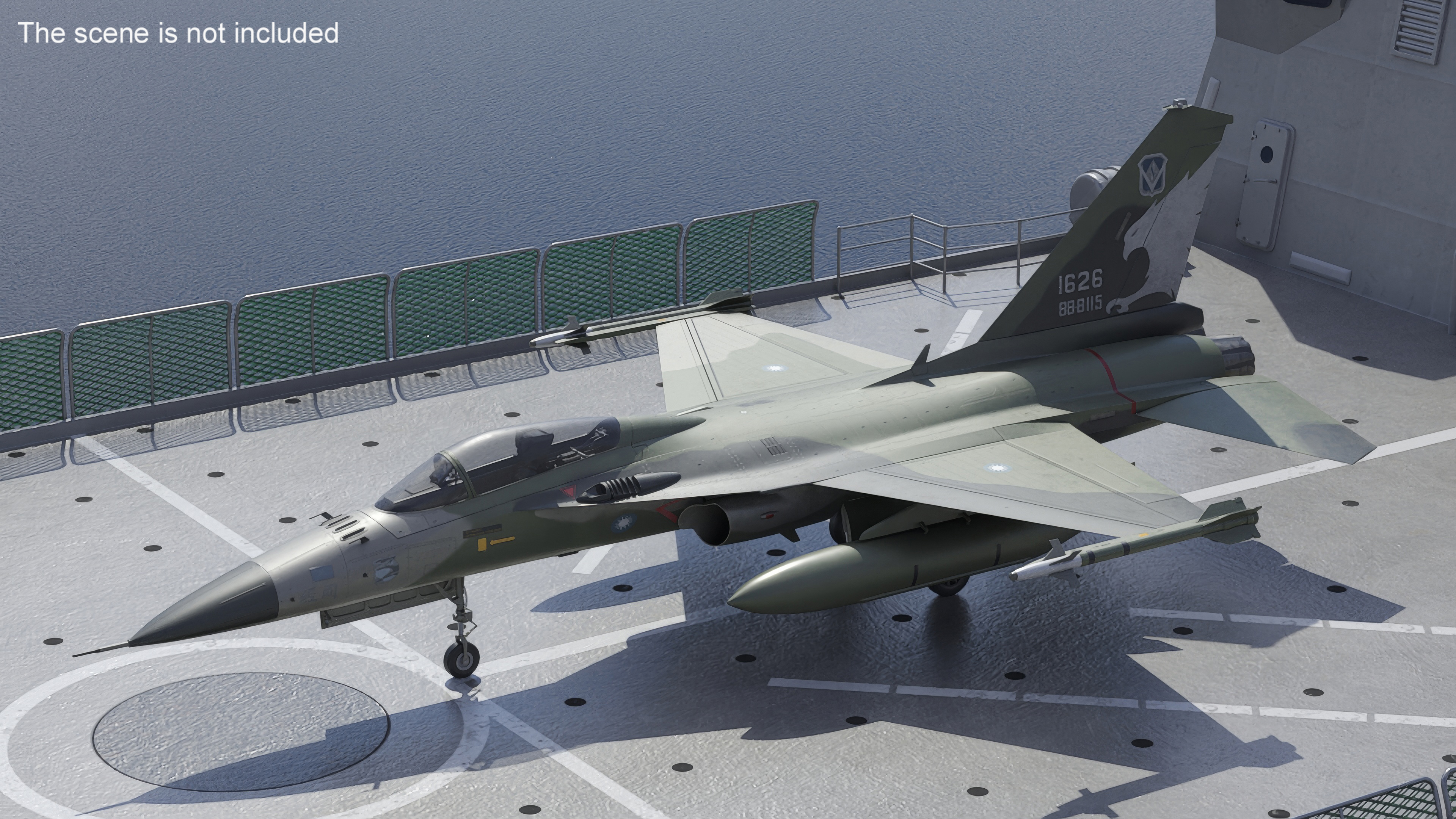 AIDC F-CK-1 Ching-Kuo Fighter Jet Green 3D model