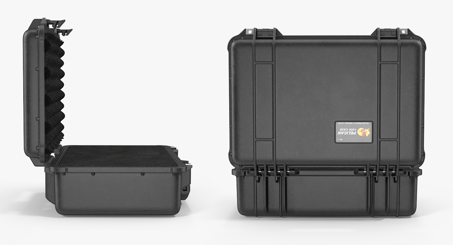 3D Black Pelican Case with Foam model