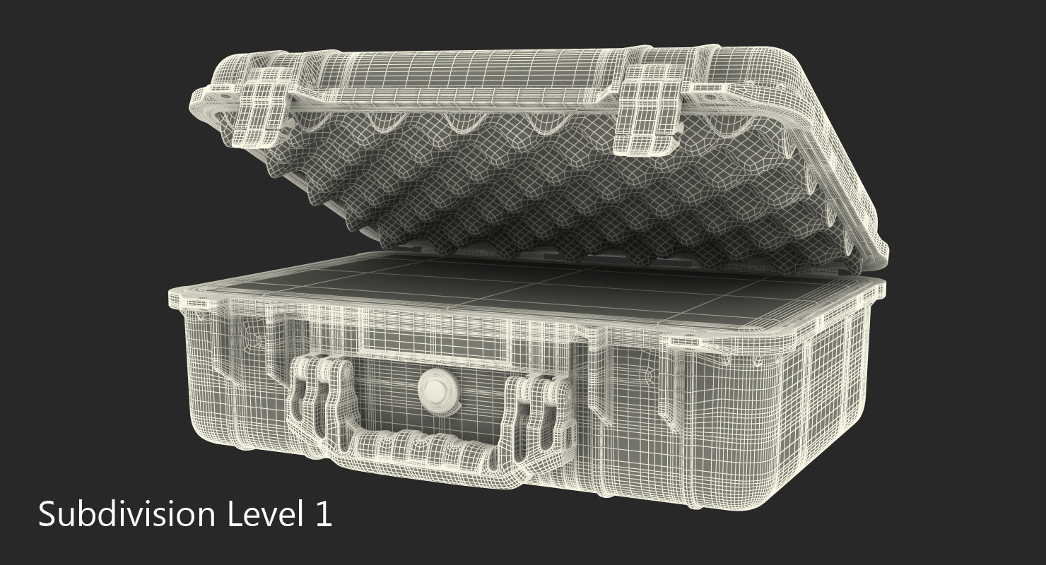 3D Black Pelican Case with Foam model