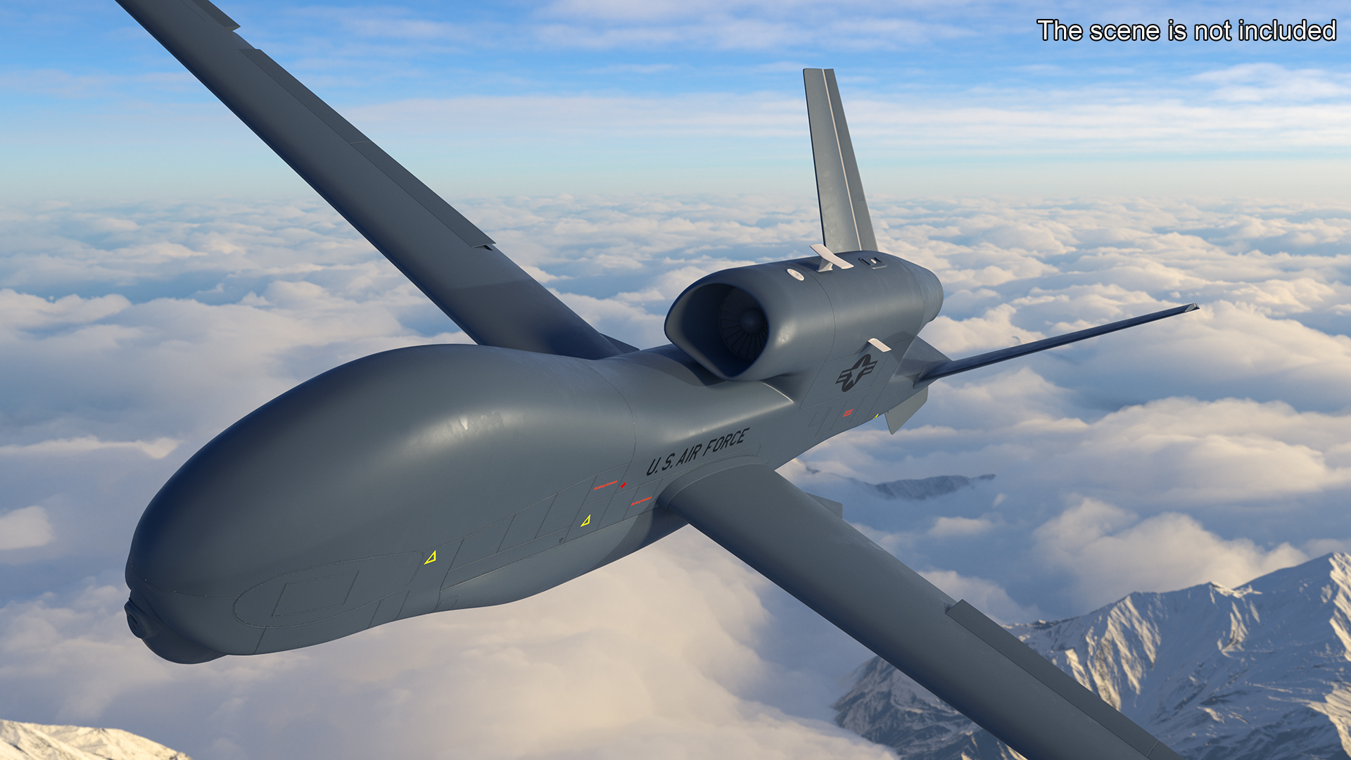 Drone RQ-4 Global Hawk Rigged 3D model