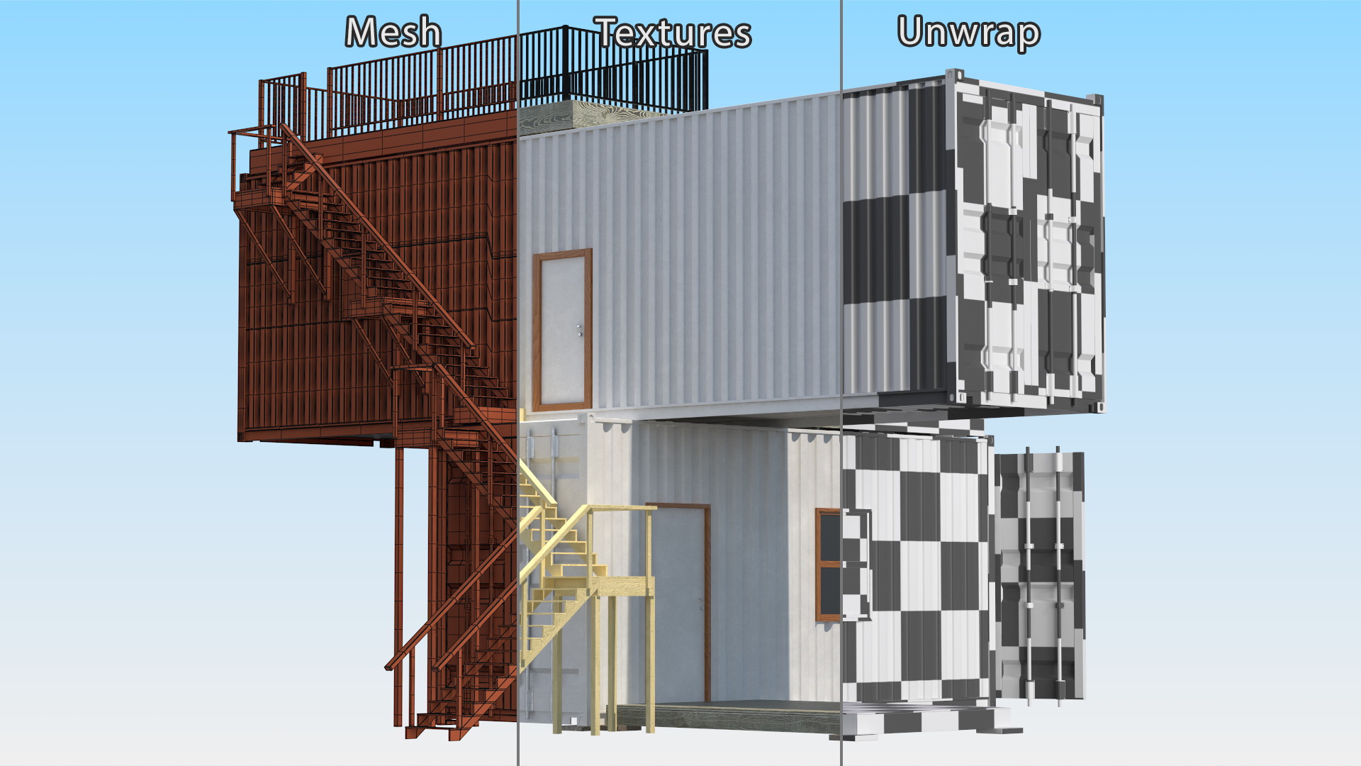 3D Shipping Container House Building model