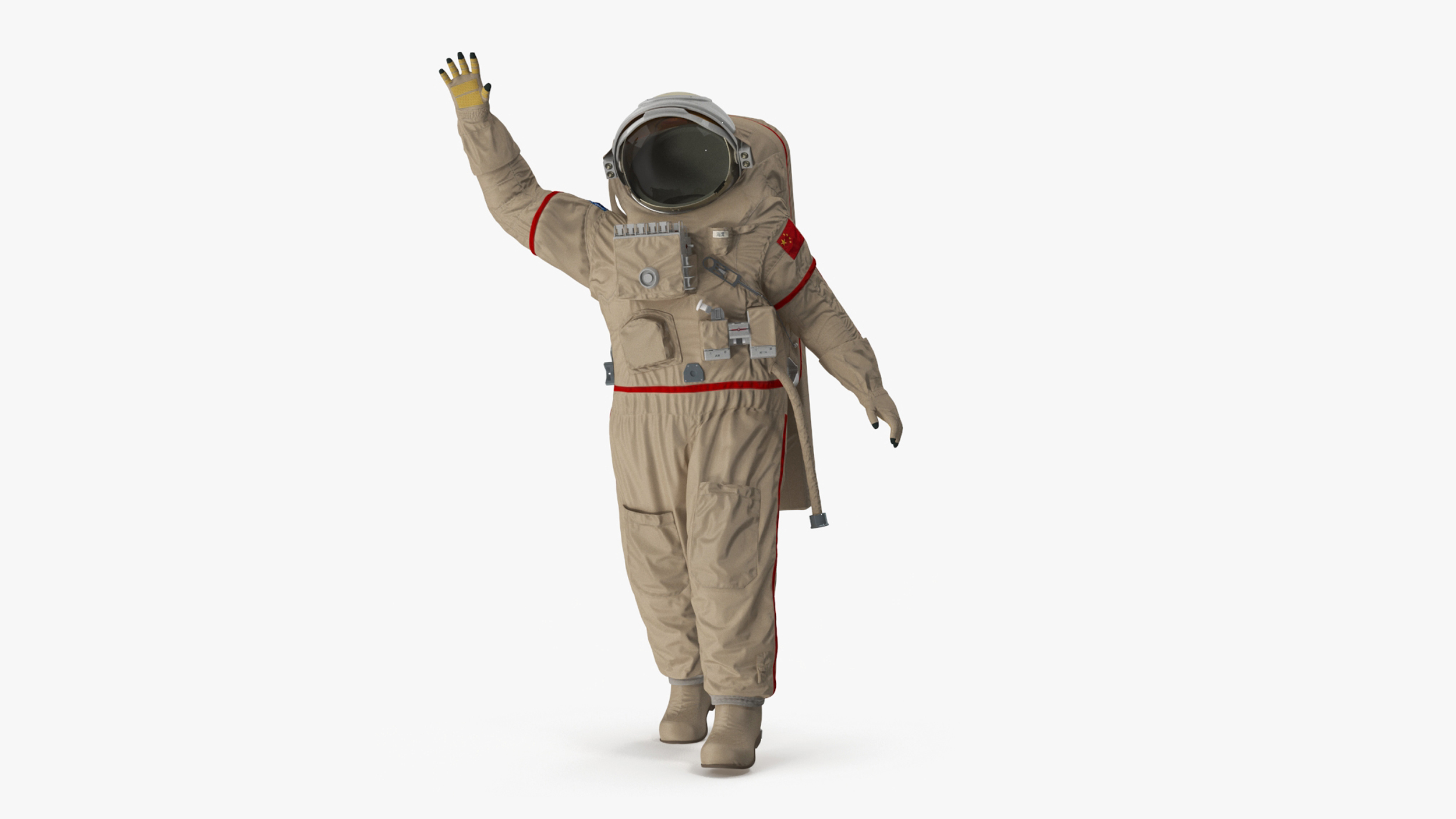 3D model Astronaut Suit Haiying with Helmet Rigged for Maya