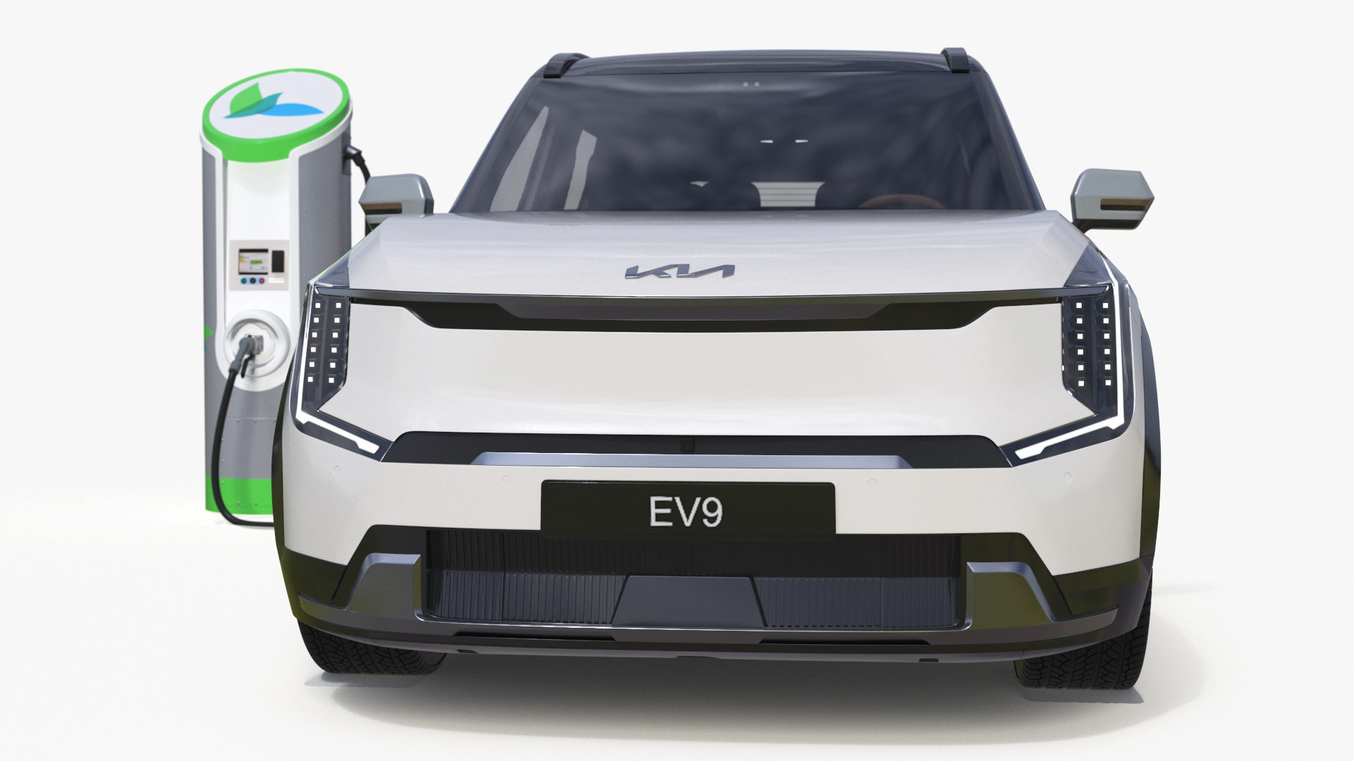 KIA EV9 SUV at Electric Car Charging Station 3D model