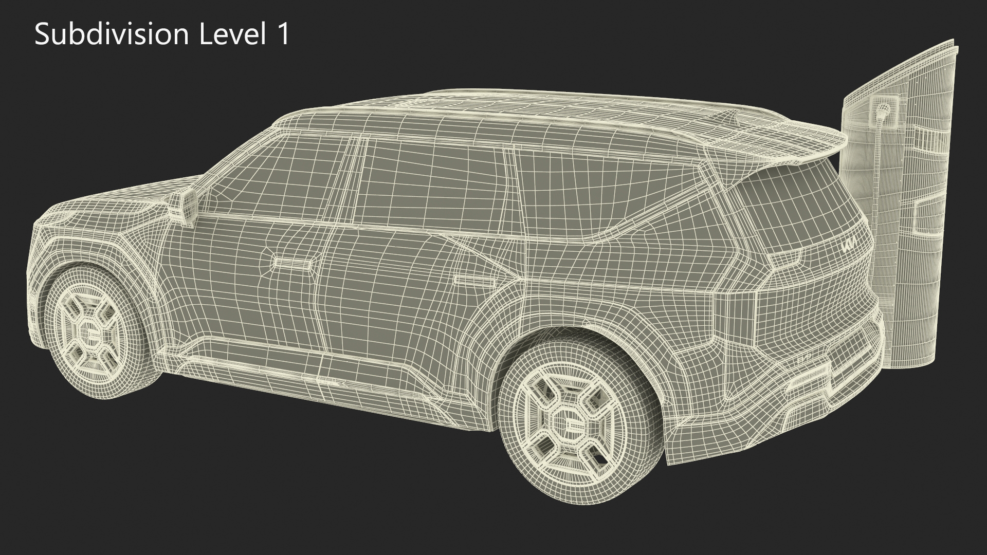 KIA EV9 SUV at Electric Car Charging Station 3D model