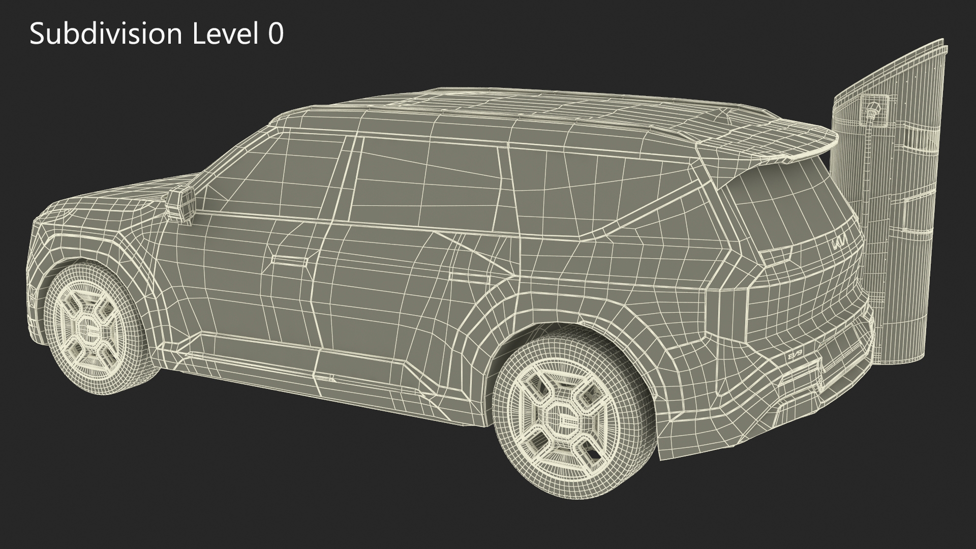 KIA EV9 SUV at Electric Car Charging Station 3D model