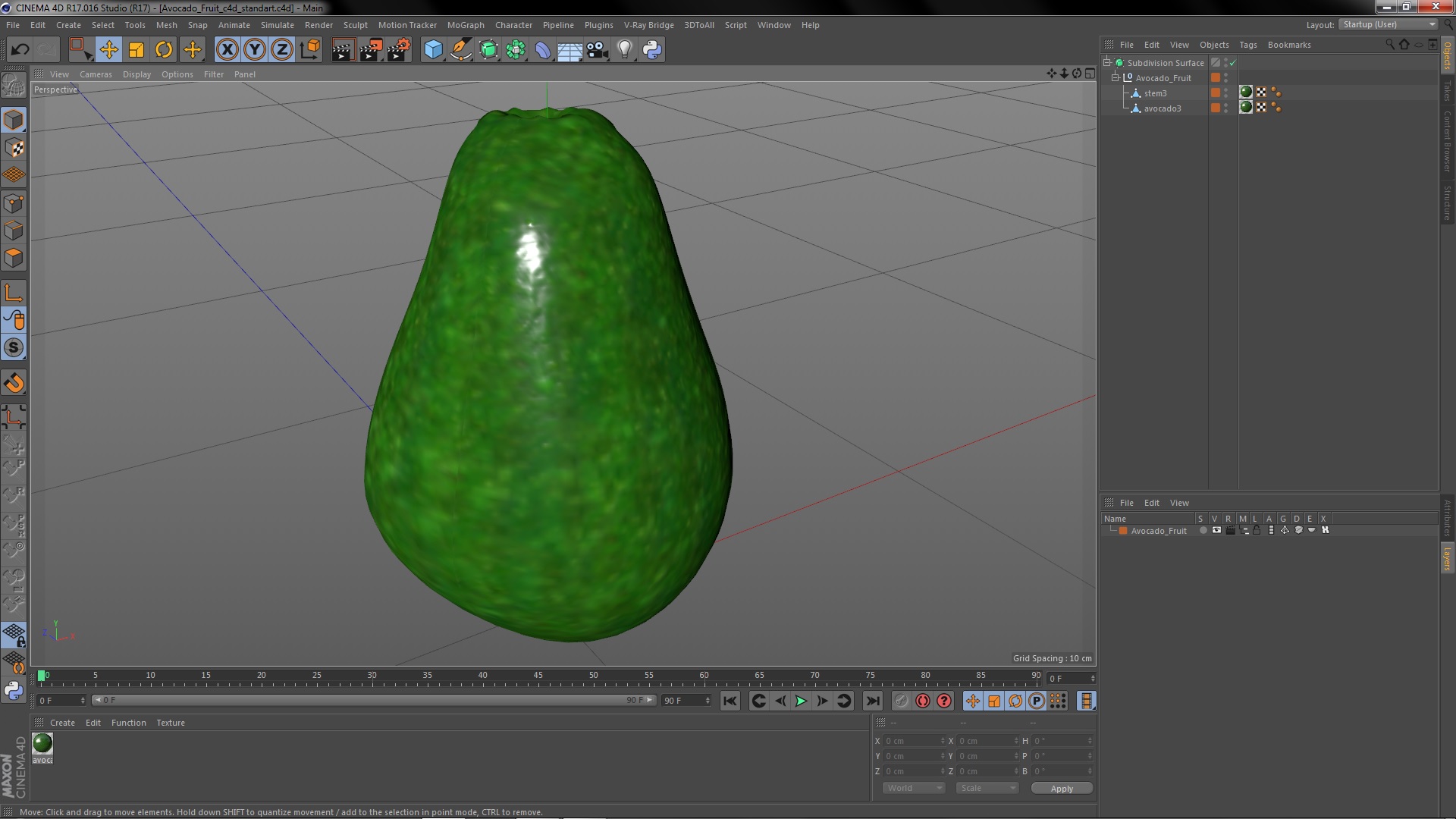 3D Avocado Fruit model