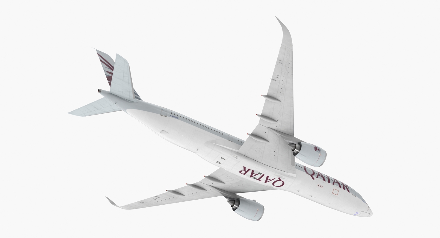 3D Airbus A350 900 Qatar