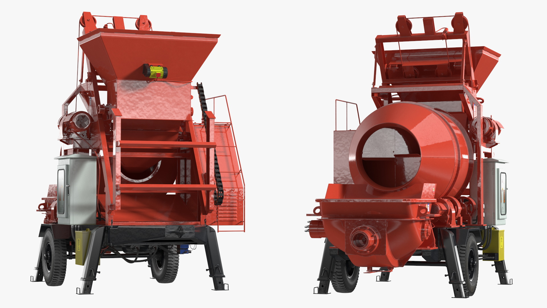 3D Electric Concrete Mixer Pump JBT40 Rigged