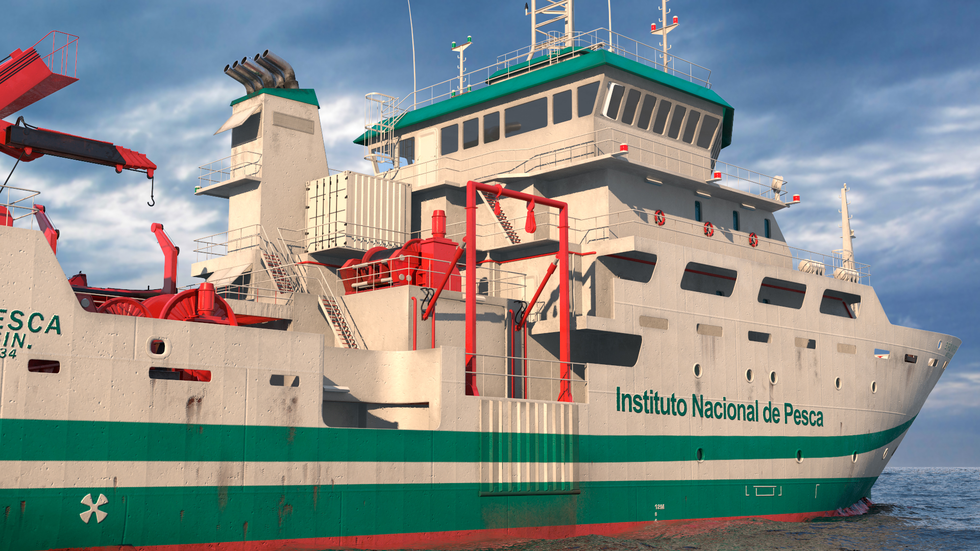 3D INAPESCA Oceanographic Research Vessel model