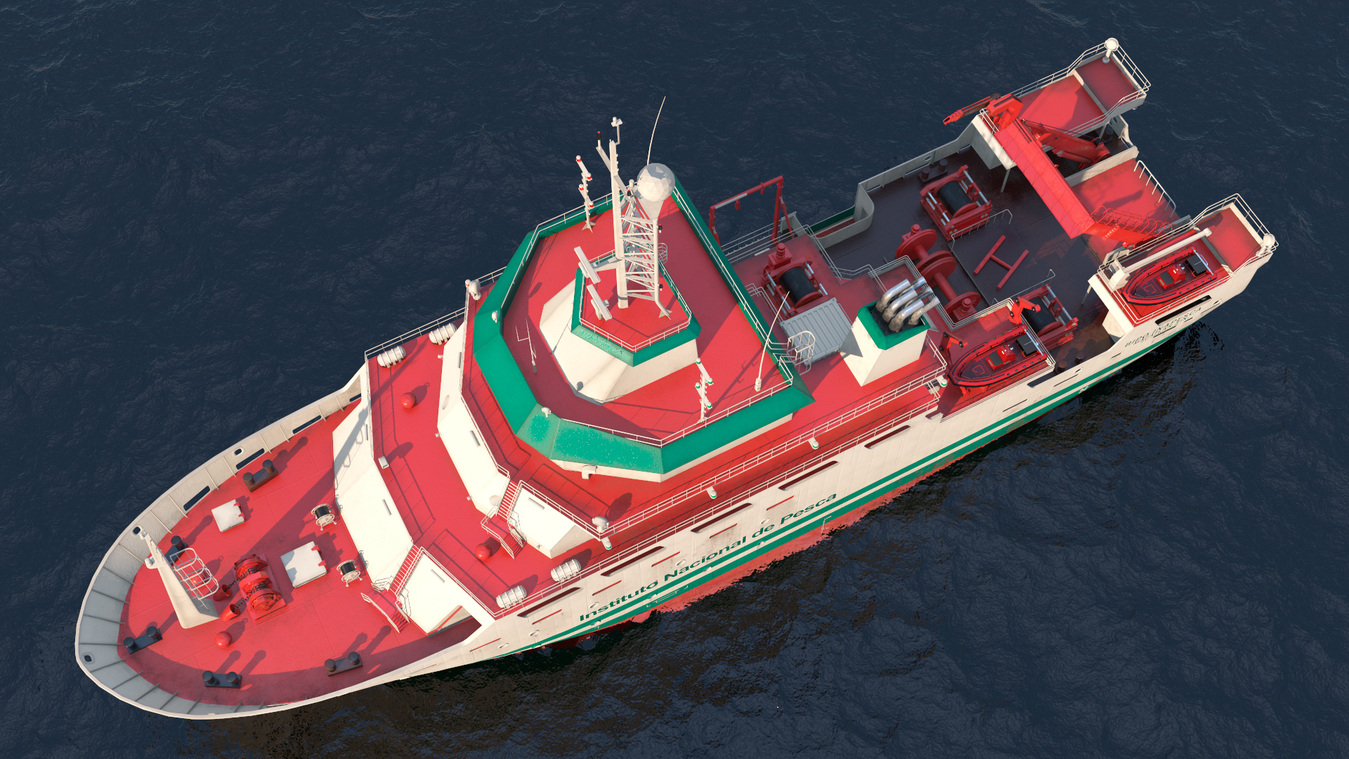 3D INAPESCA Oceanographic Research Vessel model