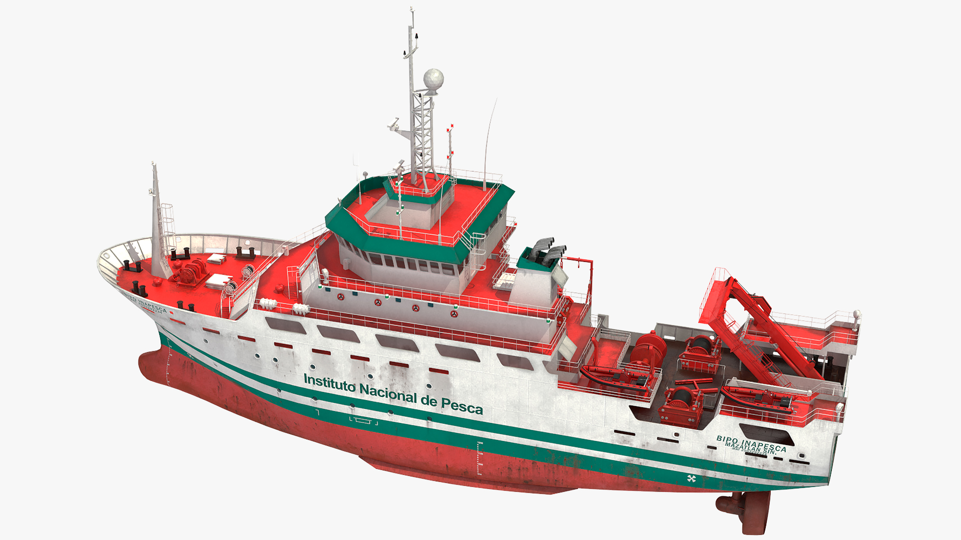 3D INAPESCA Oceanographic Research Vessel model