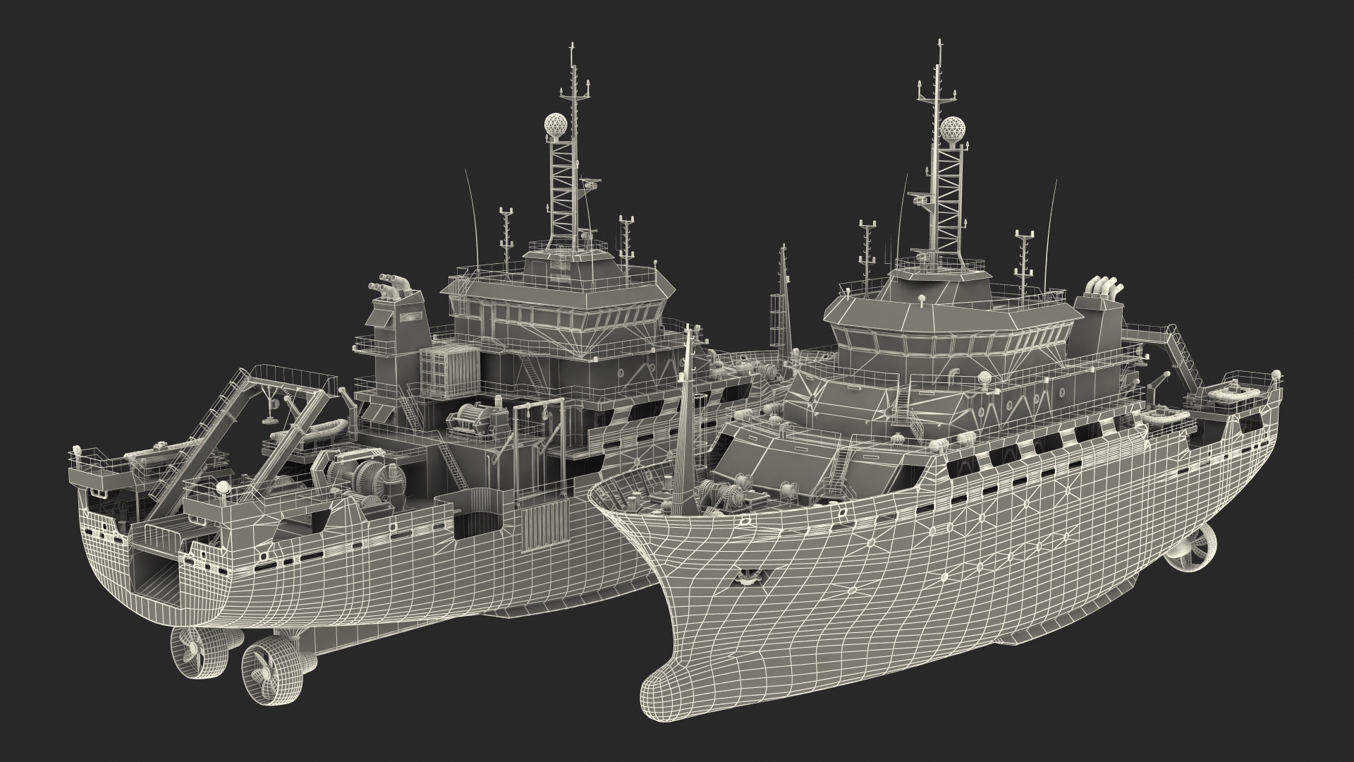 3D INAPESCA Oceanographic Research Vessel model