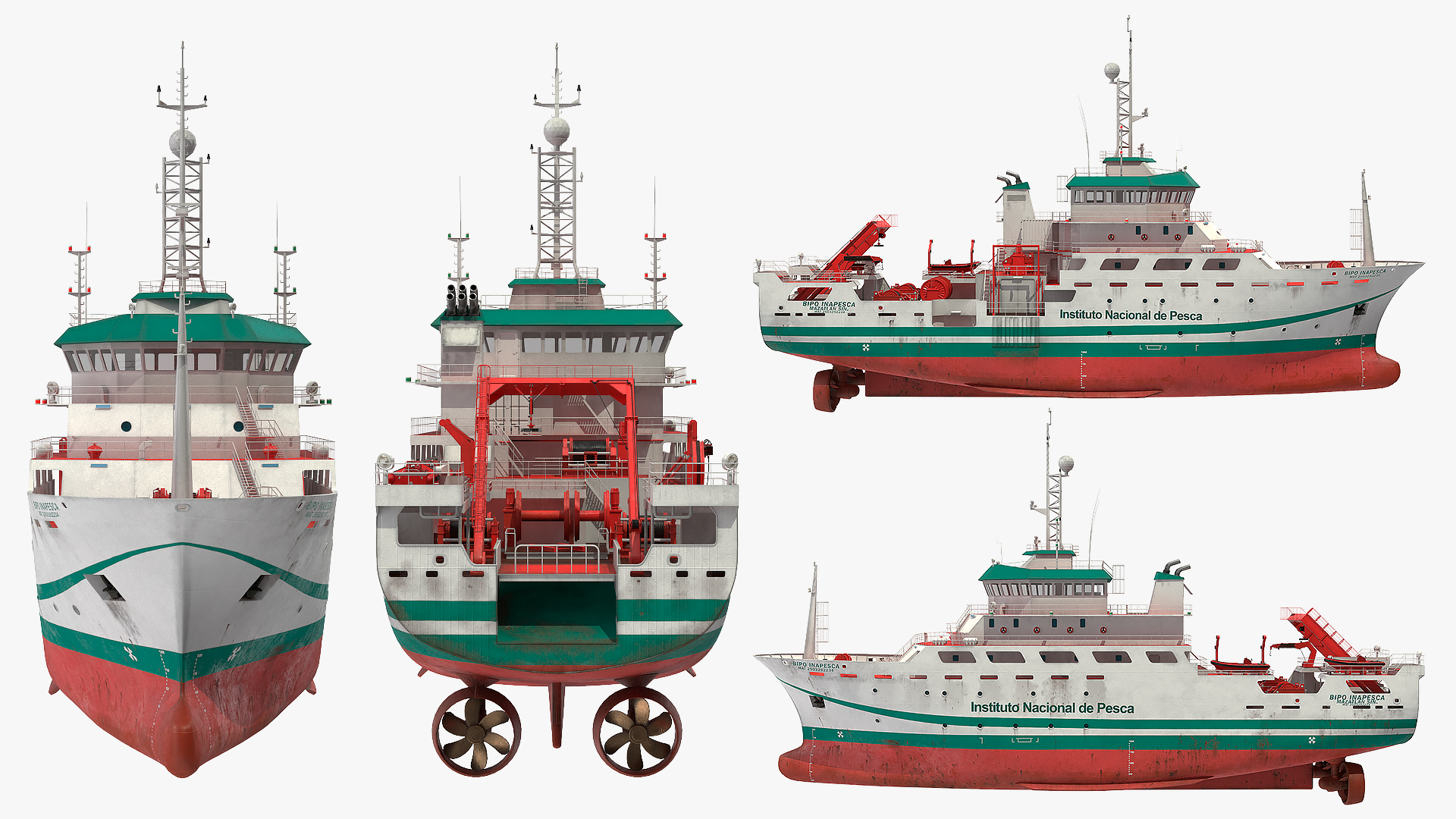 3D INAPESCA Oceanographic Research Vessel model