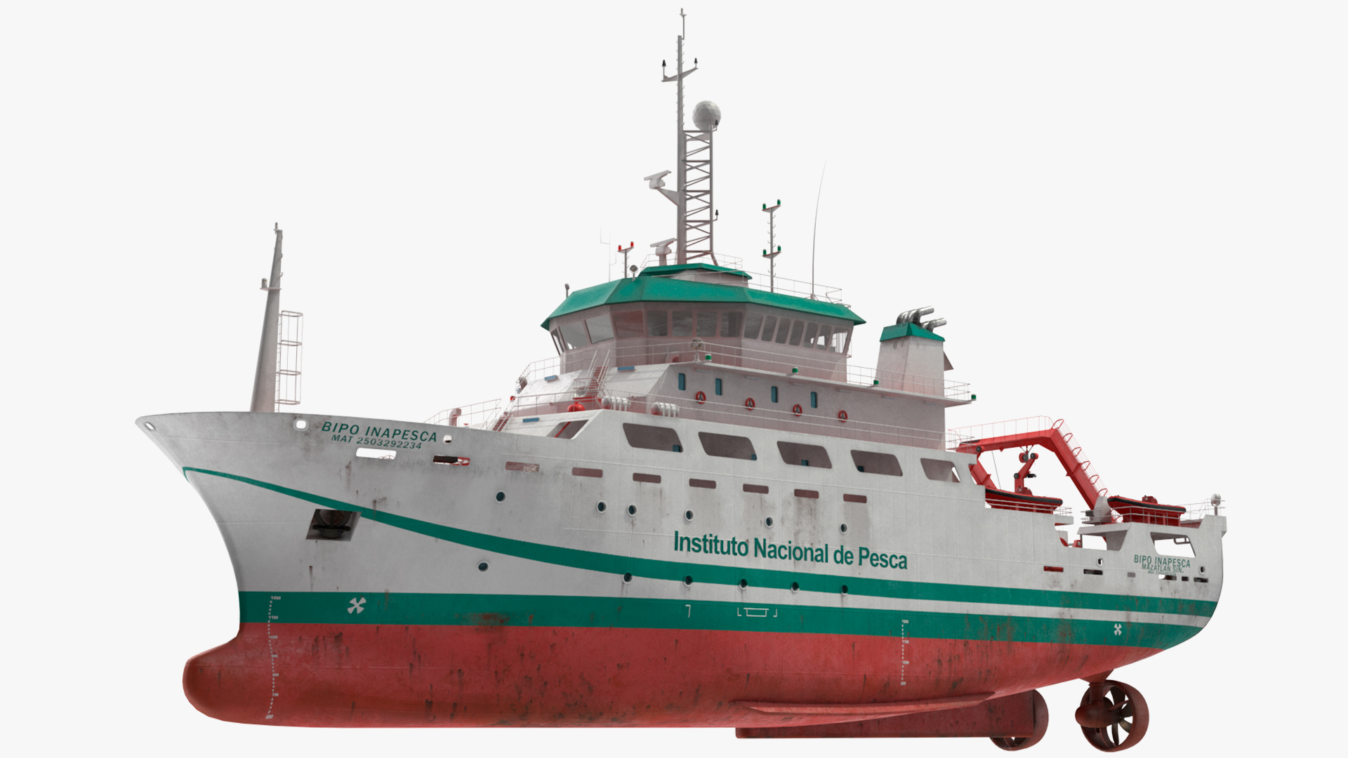 3D INAPESCA Oceanographic Research Vessel model