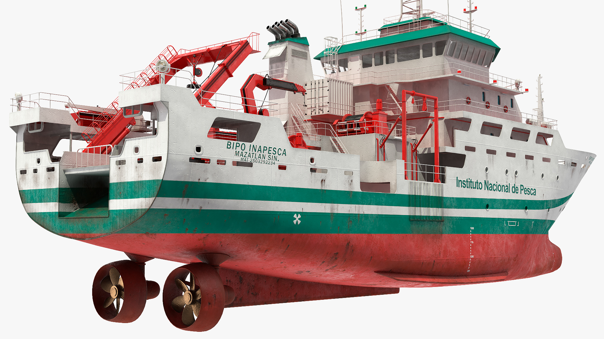 3D INAPESCA Oceanographic Research Vessel model