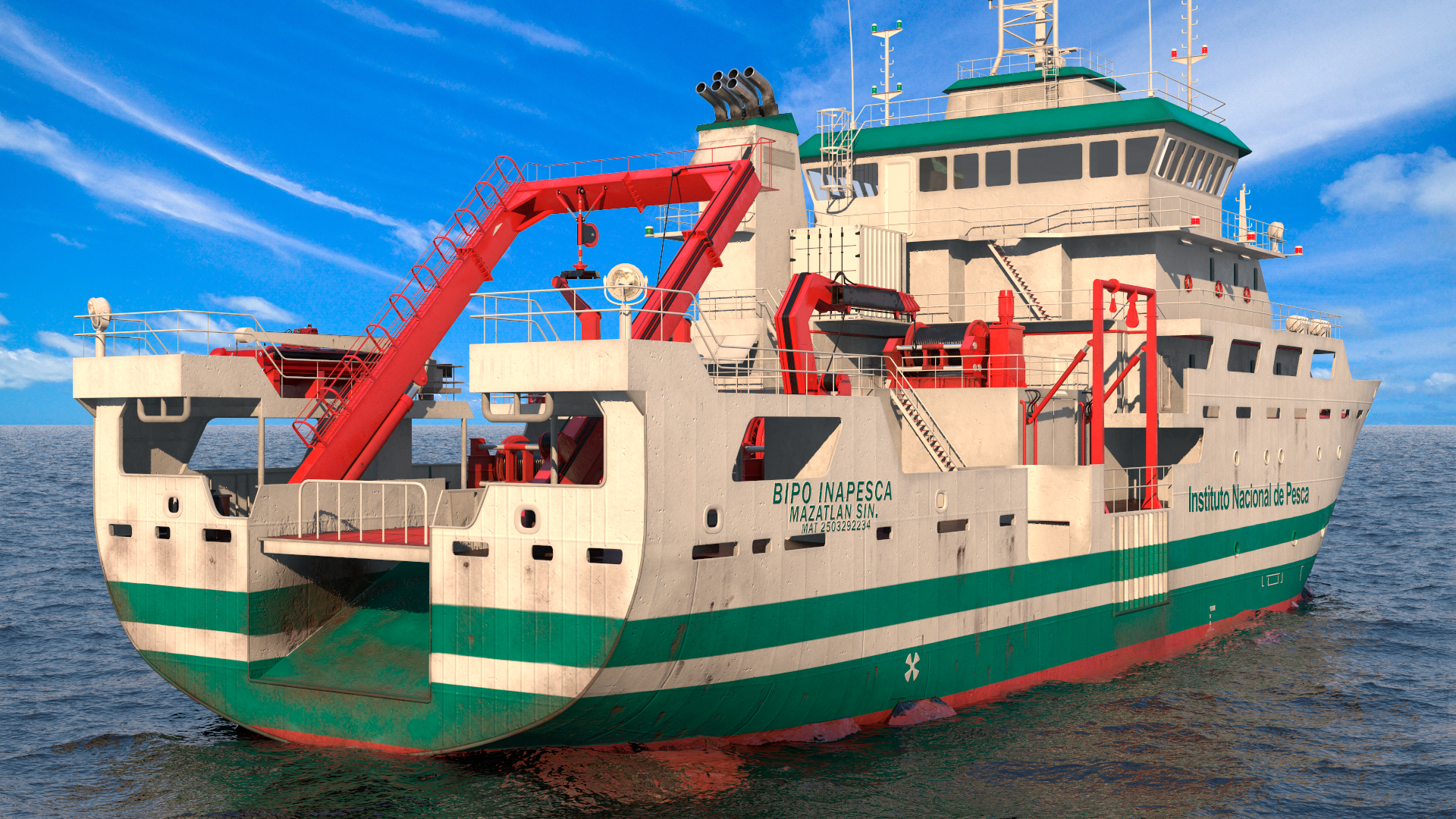 3D INAPESCA Oceanographic Research Vessel model