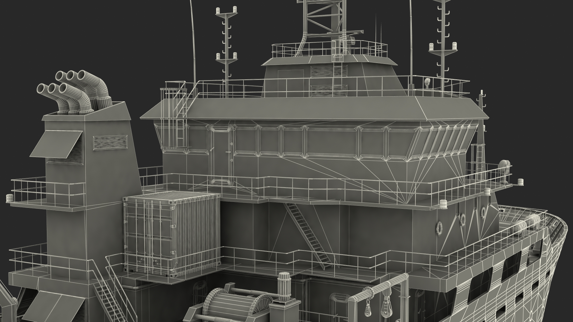 3D INAPESCA Oceanographic Research Vessel model