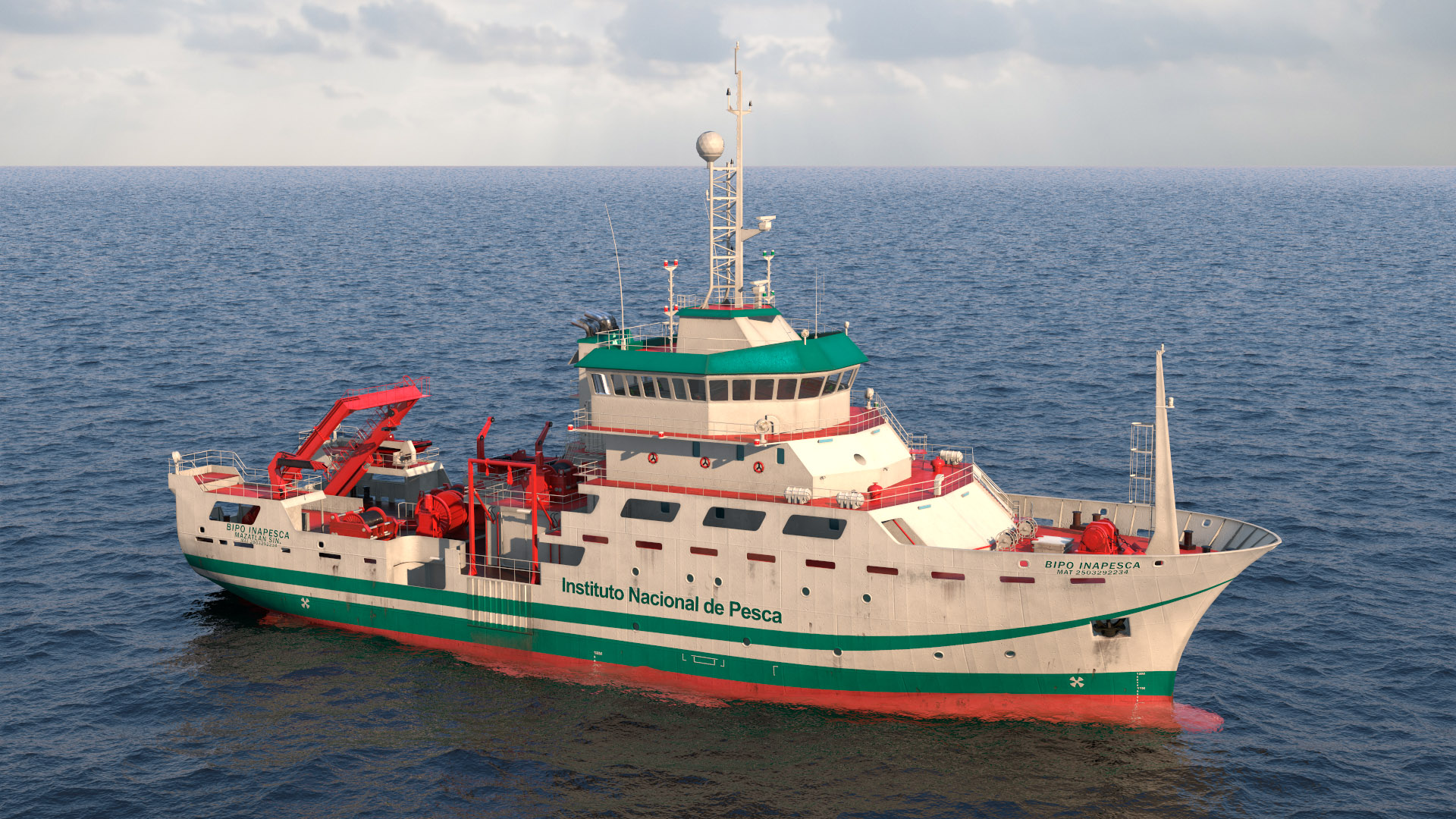 3D INAPESCA Oceanographic Research Vessel model