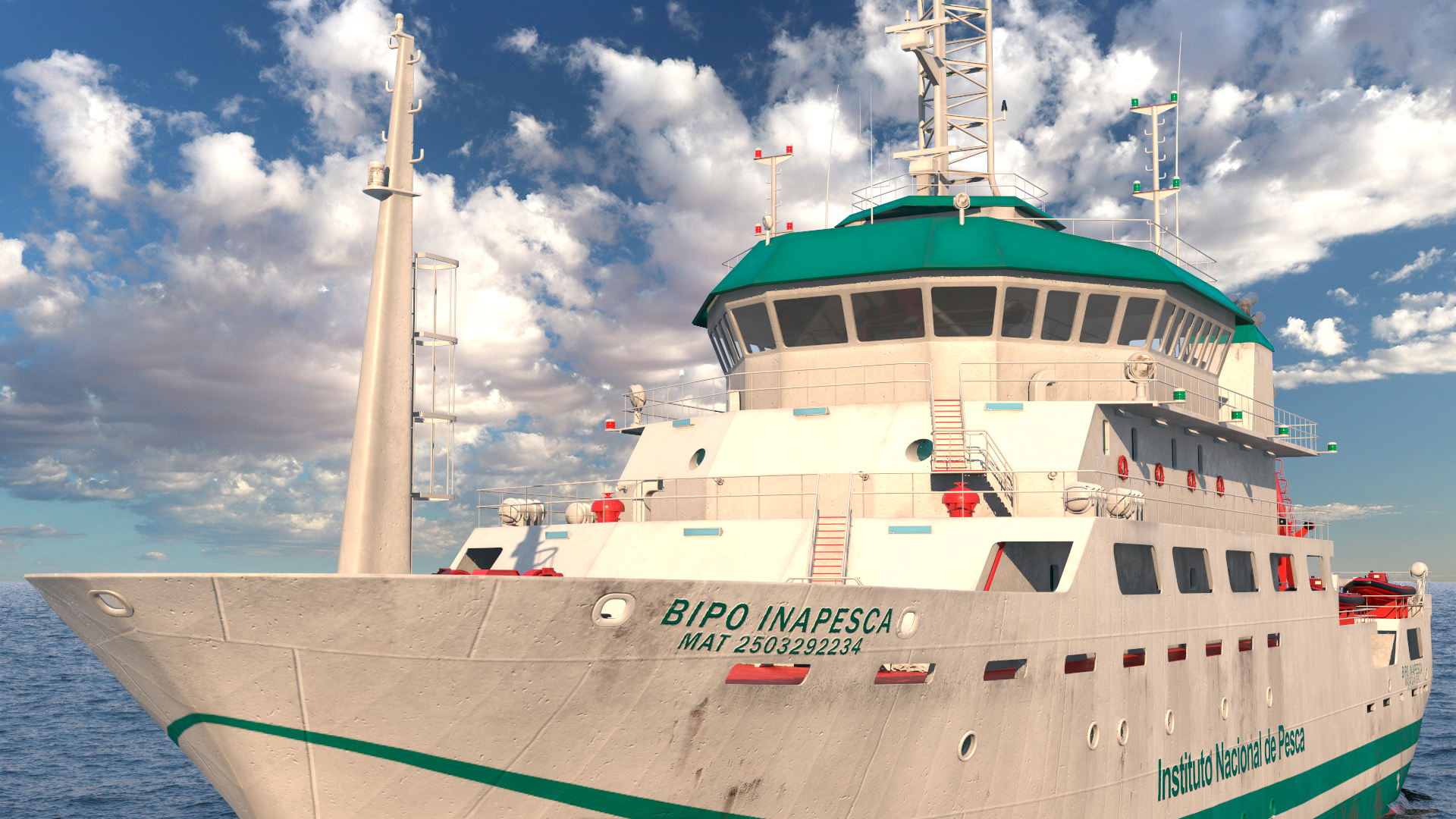 3D INAPESCA Oceanographic Research Vessel model