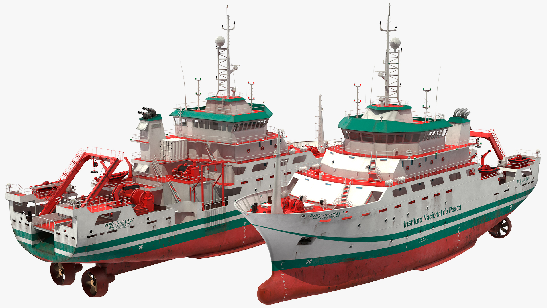 3D INAPESCA Oceanographic Research Vessel model