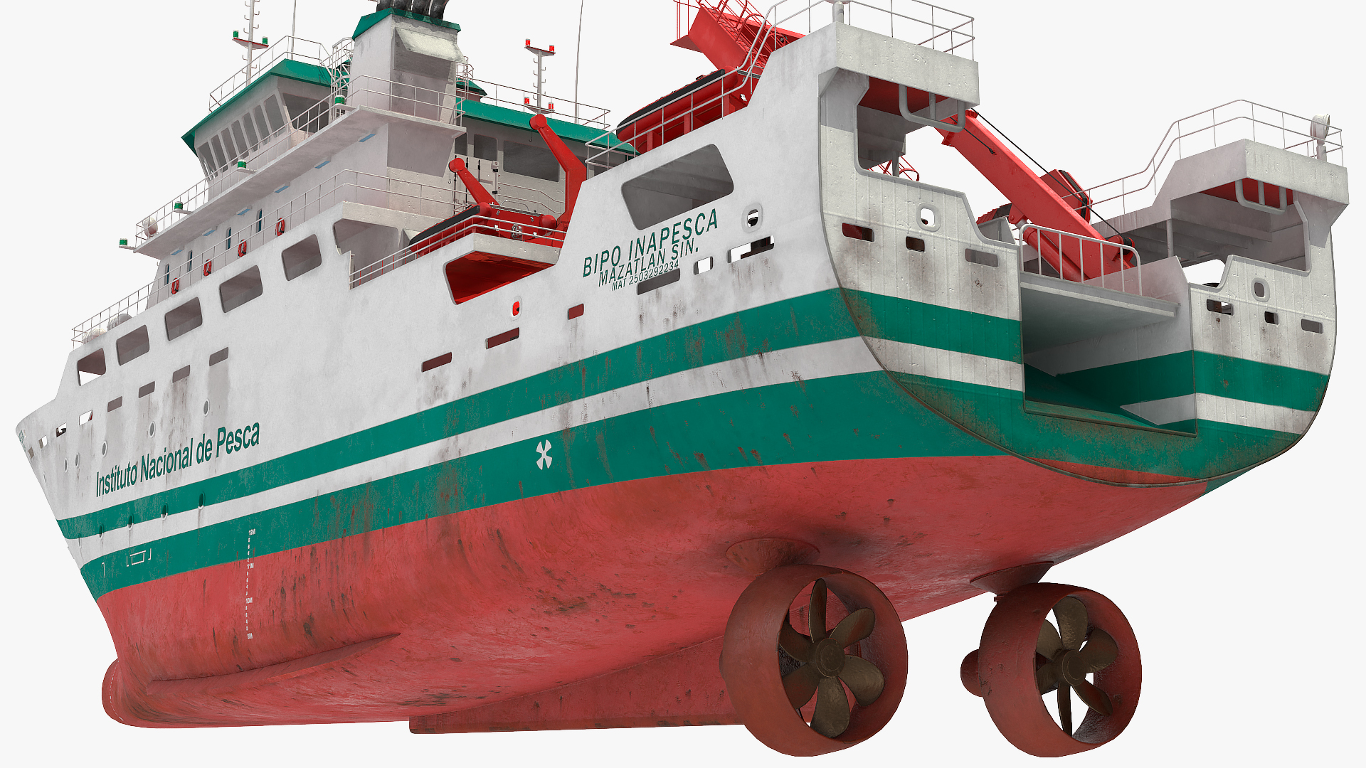 3D INAPESCA Oceanographic Research Vessel model