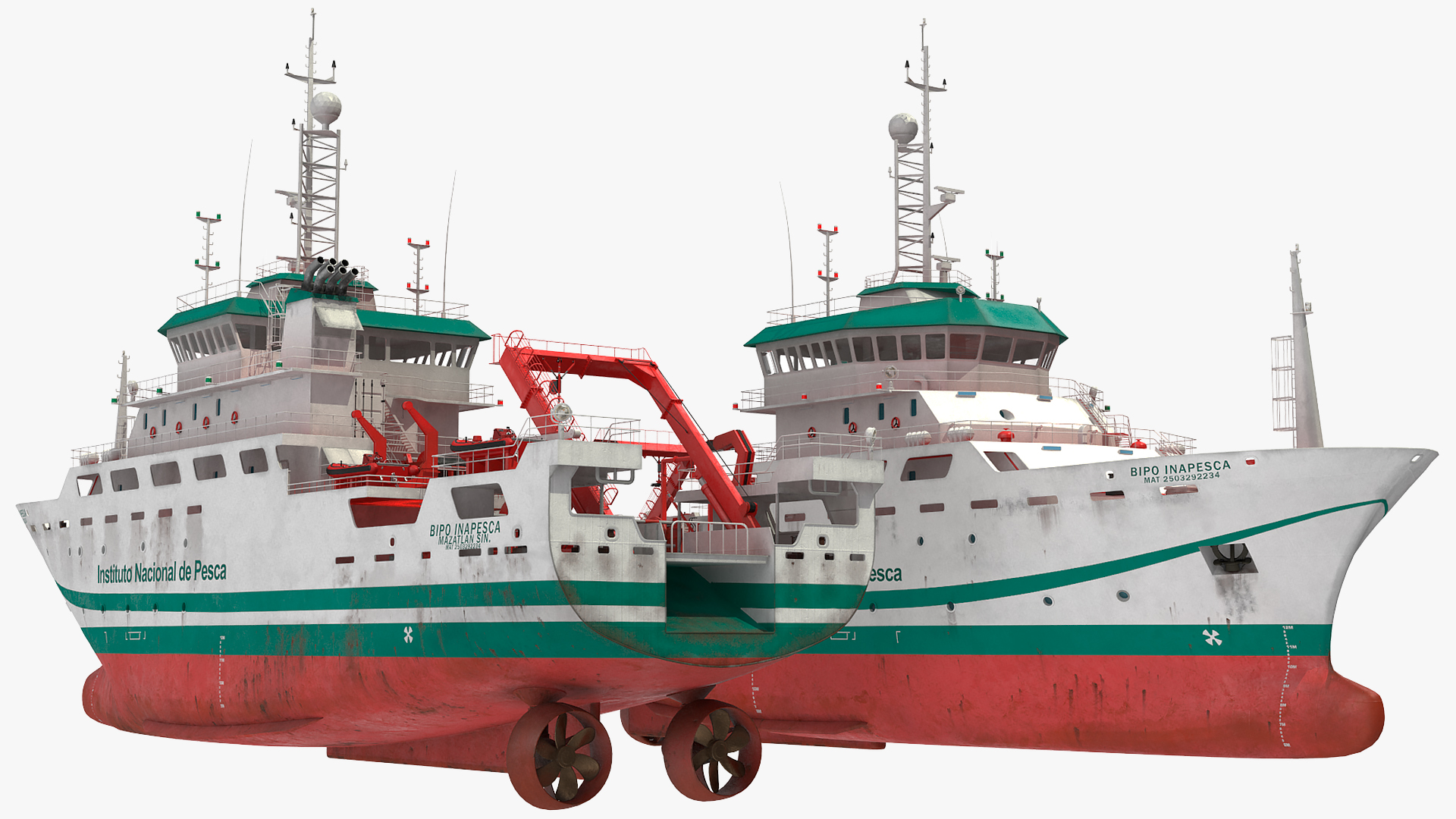 3D INAPESCA Oceanographic Research Vessel model