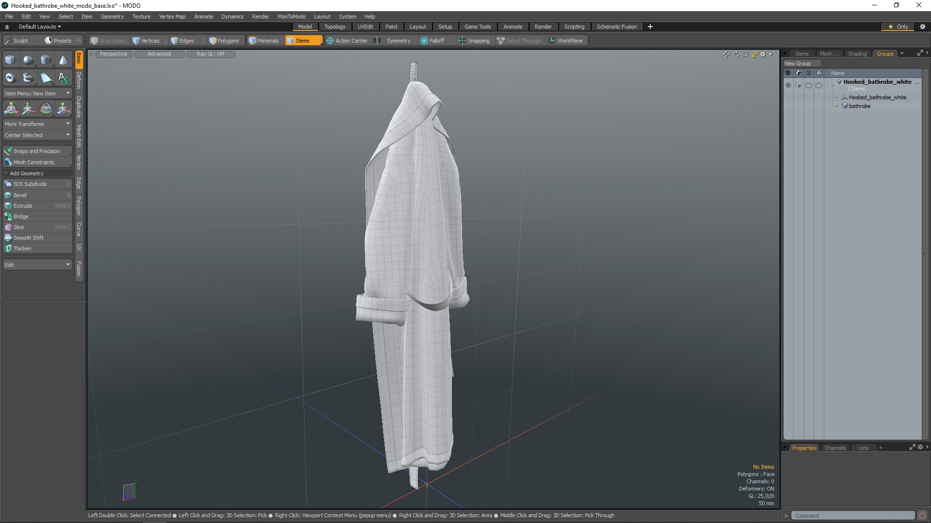 3D Hooked Bathrobe White