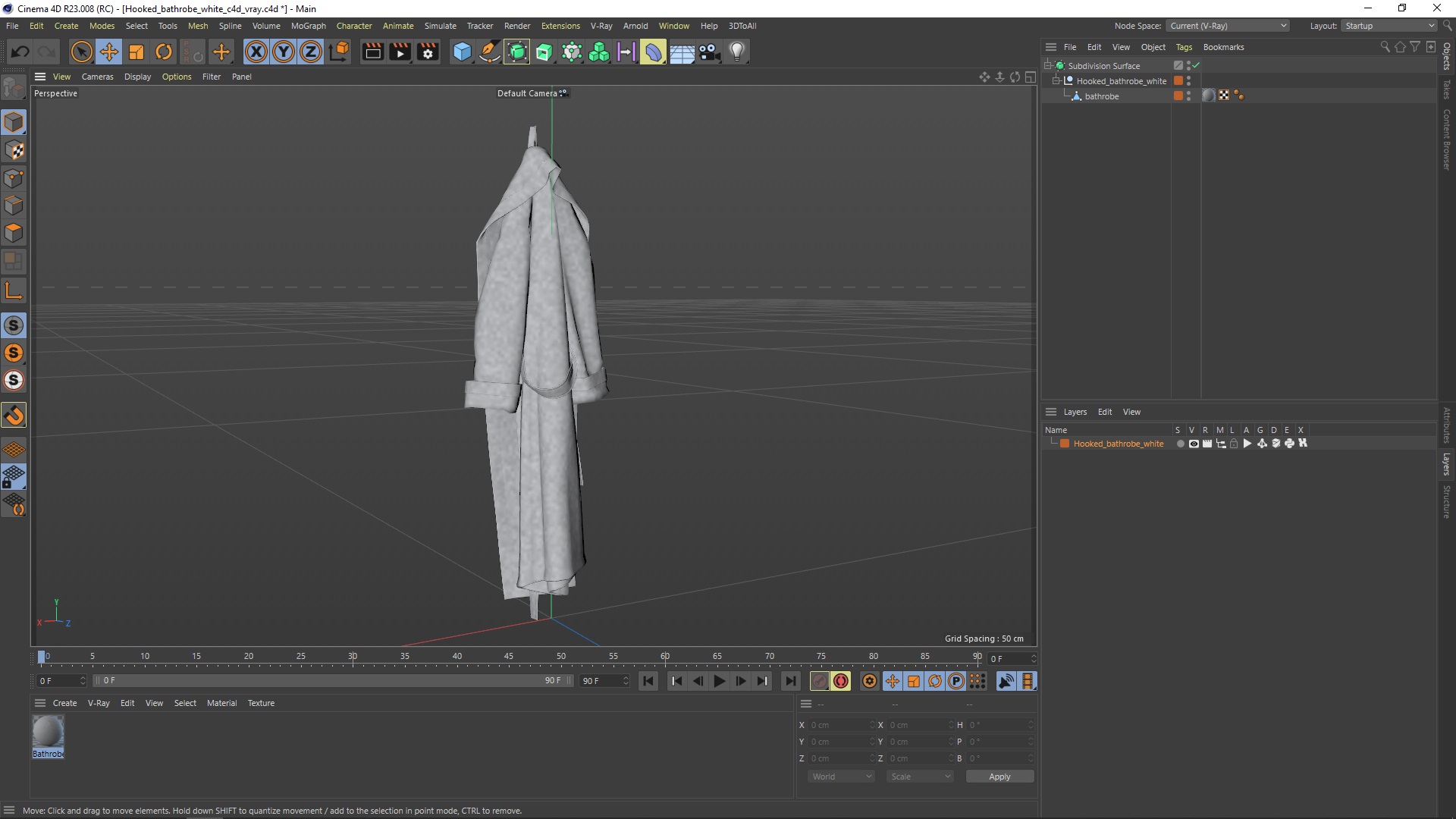 3D Hooked Bathrobe White