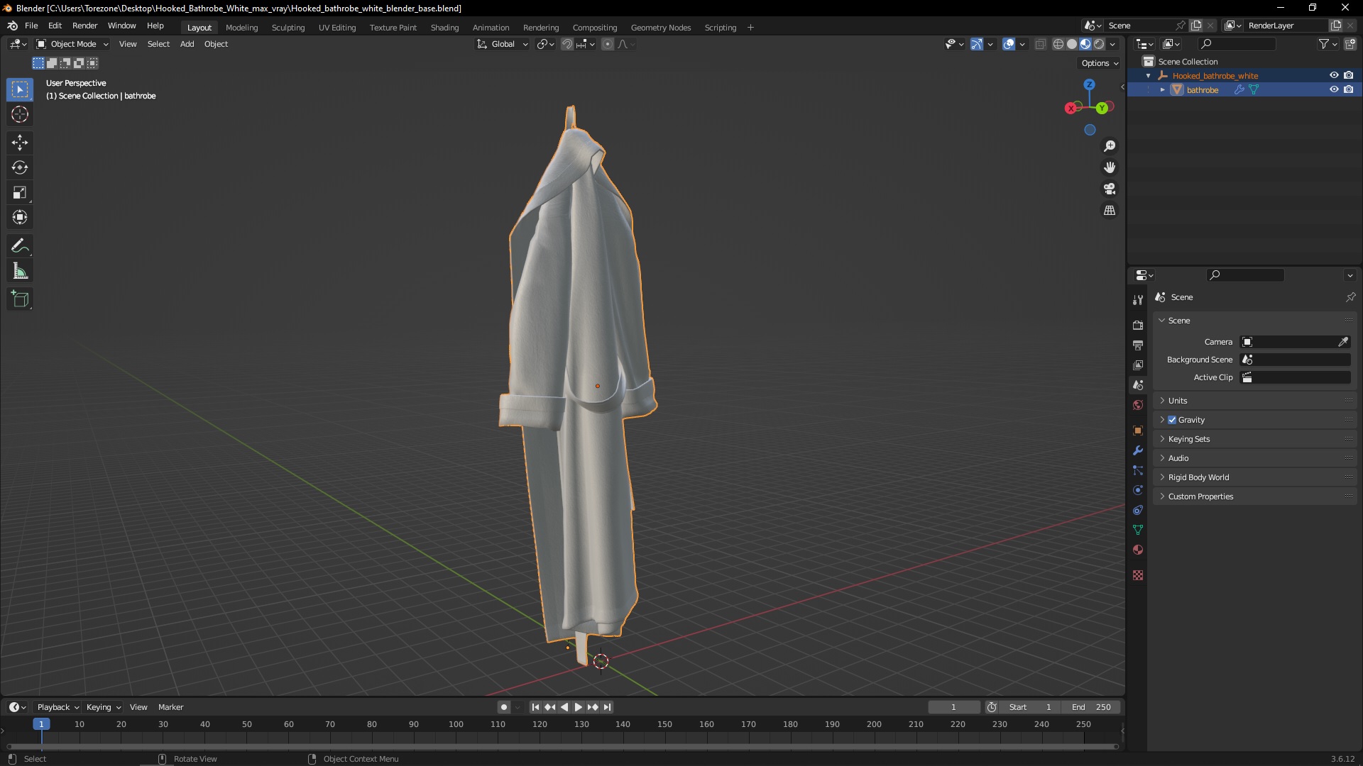 3D Hooked Bathrobe White