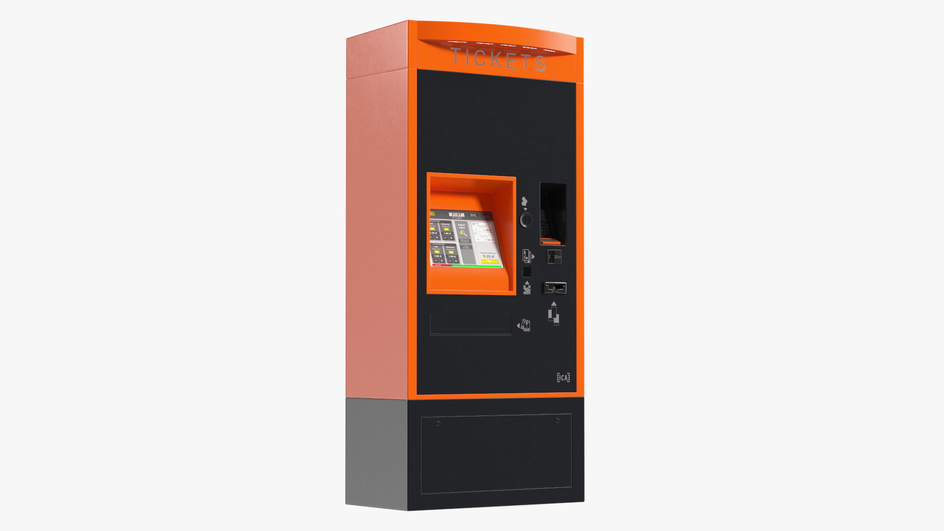 3D Ticket Vending Machine Orange ICA Traffic