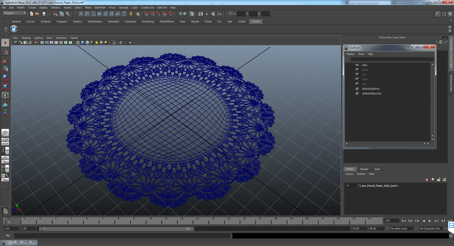 Lace Round Paper Doily 3D